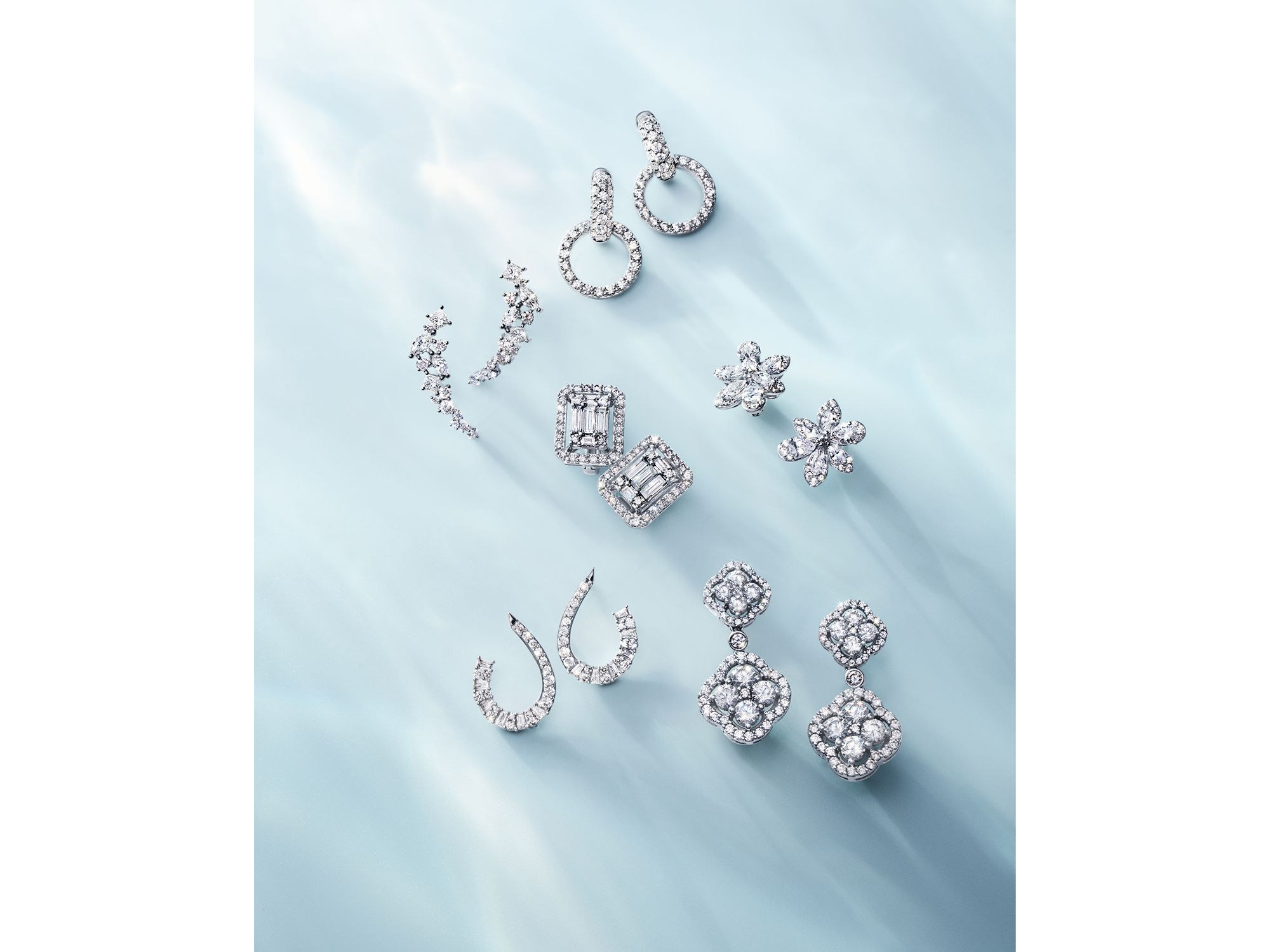 Diamond Fancy Cut Ear Climbers in 14K White Gold, 1.0 tcw — Image 3