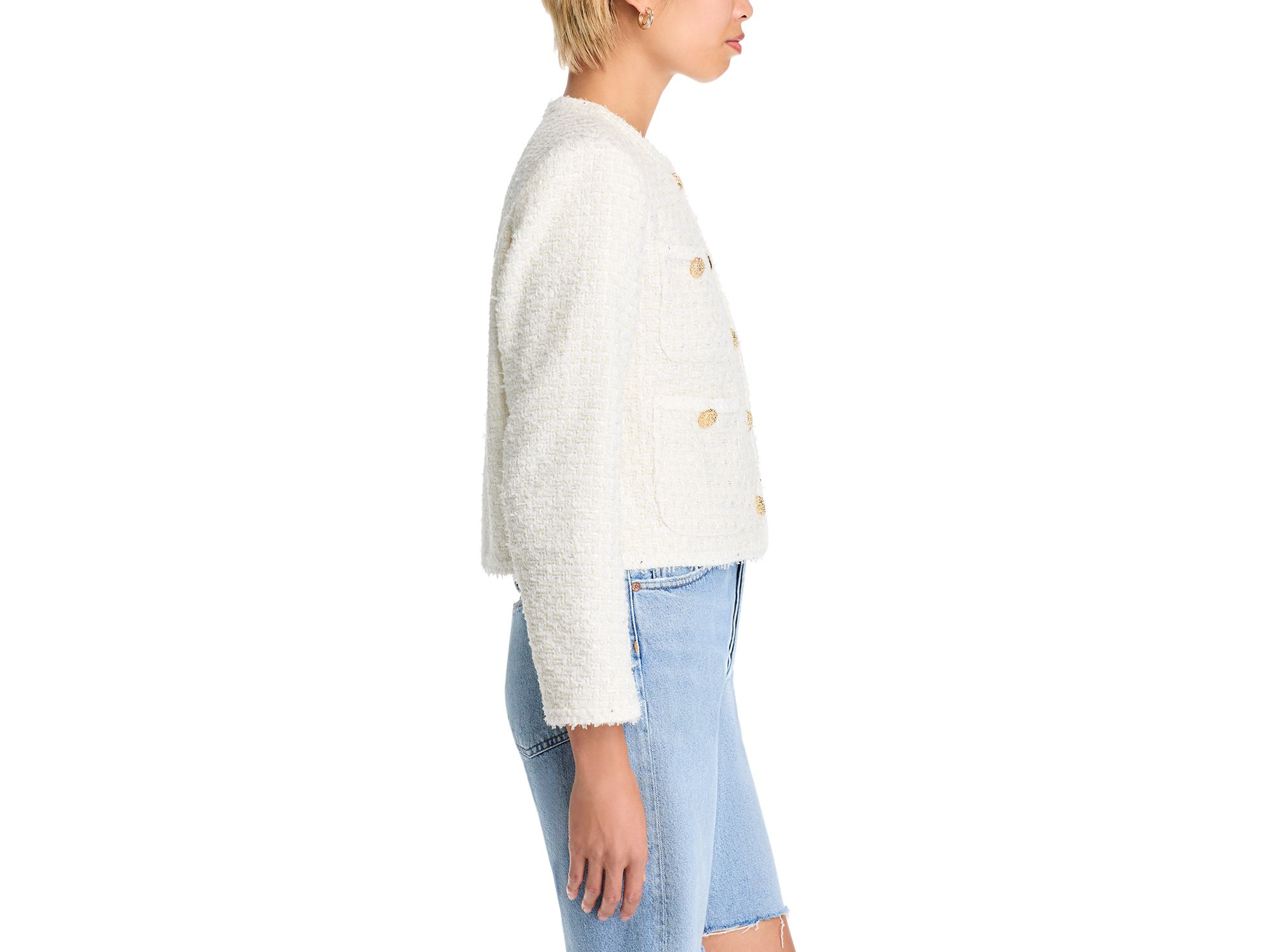 Tweed Collarless Jacket - Exclusive — Image 6