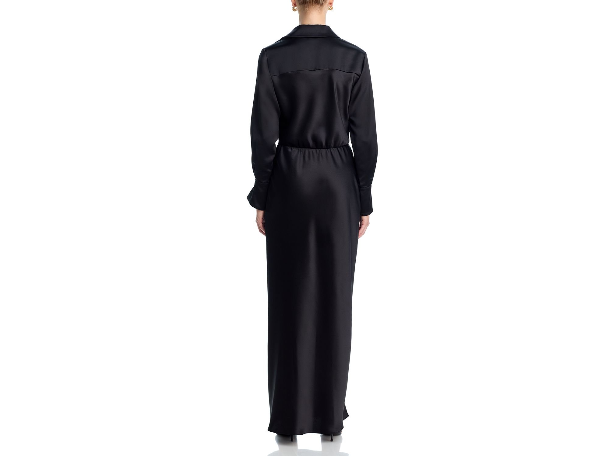 Satin Long Sleeve Maxi Gown - Exclusive — Image 4