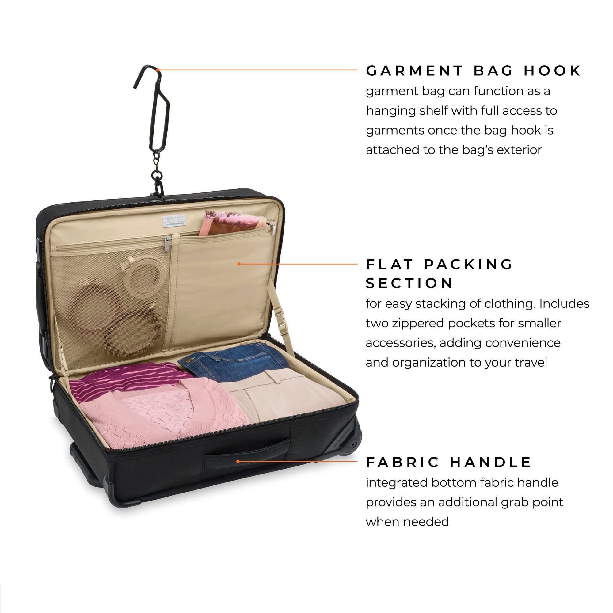 Baseline Tall Carry On 2 Wheel Garment Bag — Image 7