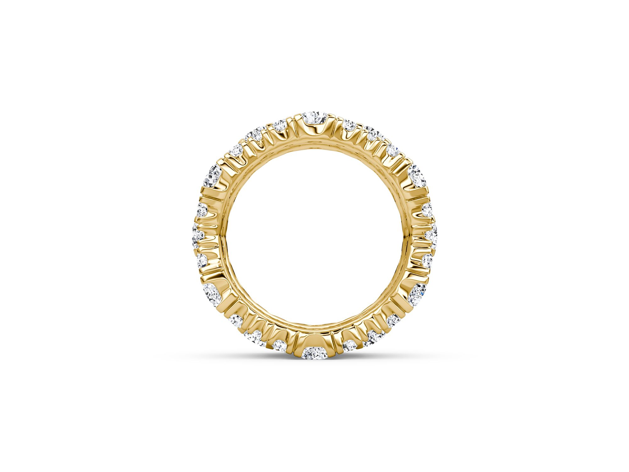 3 Row Pavé Ring in 14K Yellow Gold, 4.65tw Round Brilliant Lab Grown Diamonds — Image 4