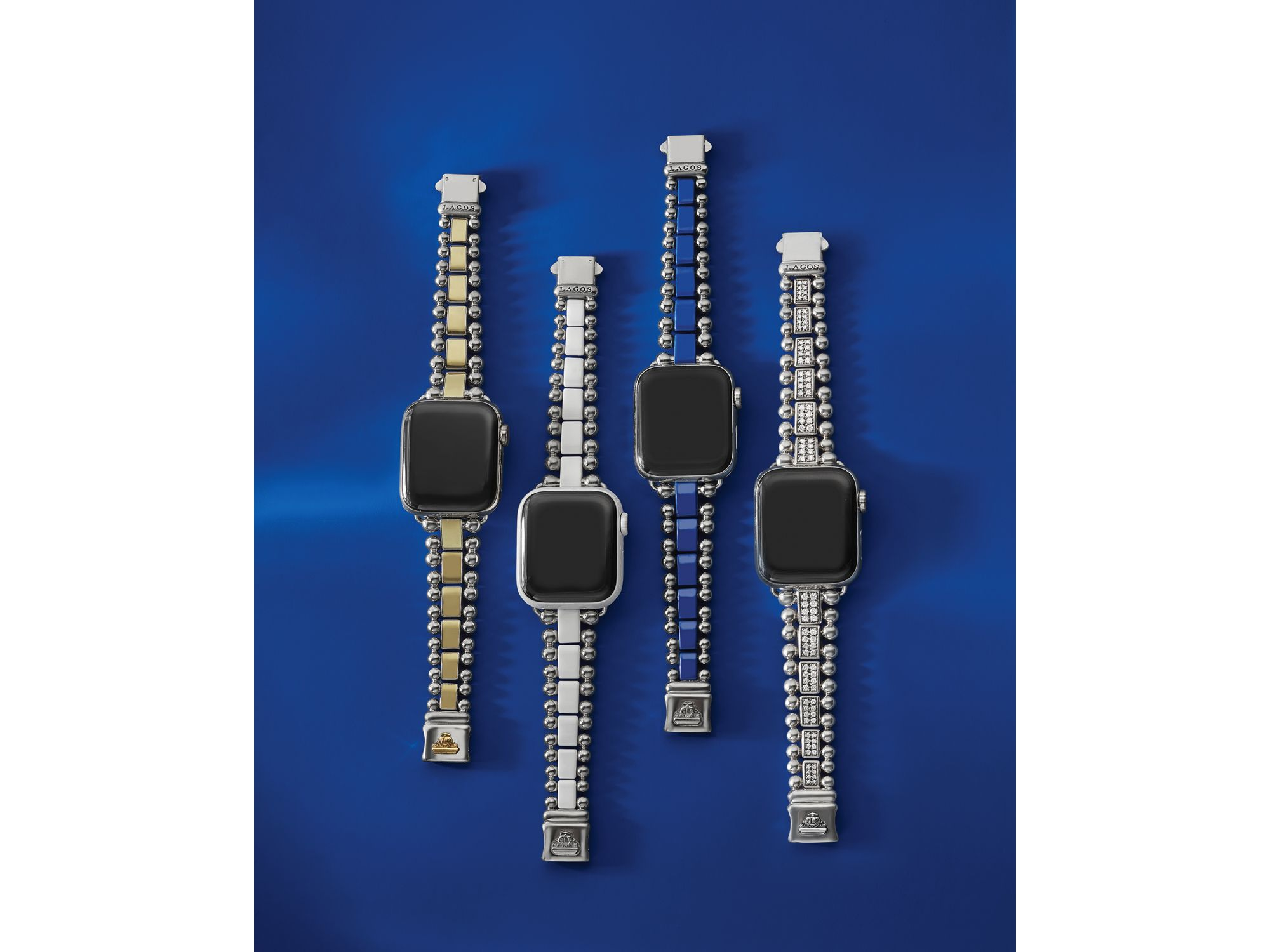 Smart Caviar Sterling Silver 18K Gold Apple™ Watch Bracelet, 38-44mm — Image 5