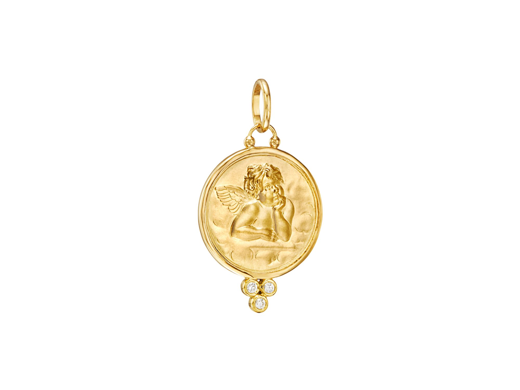 18K Gold 21mm Angel Pendant with Diamonds — Image 5