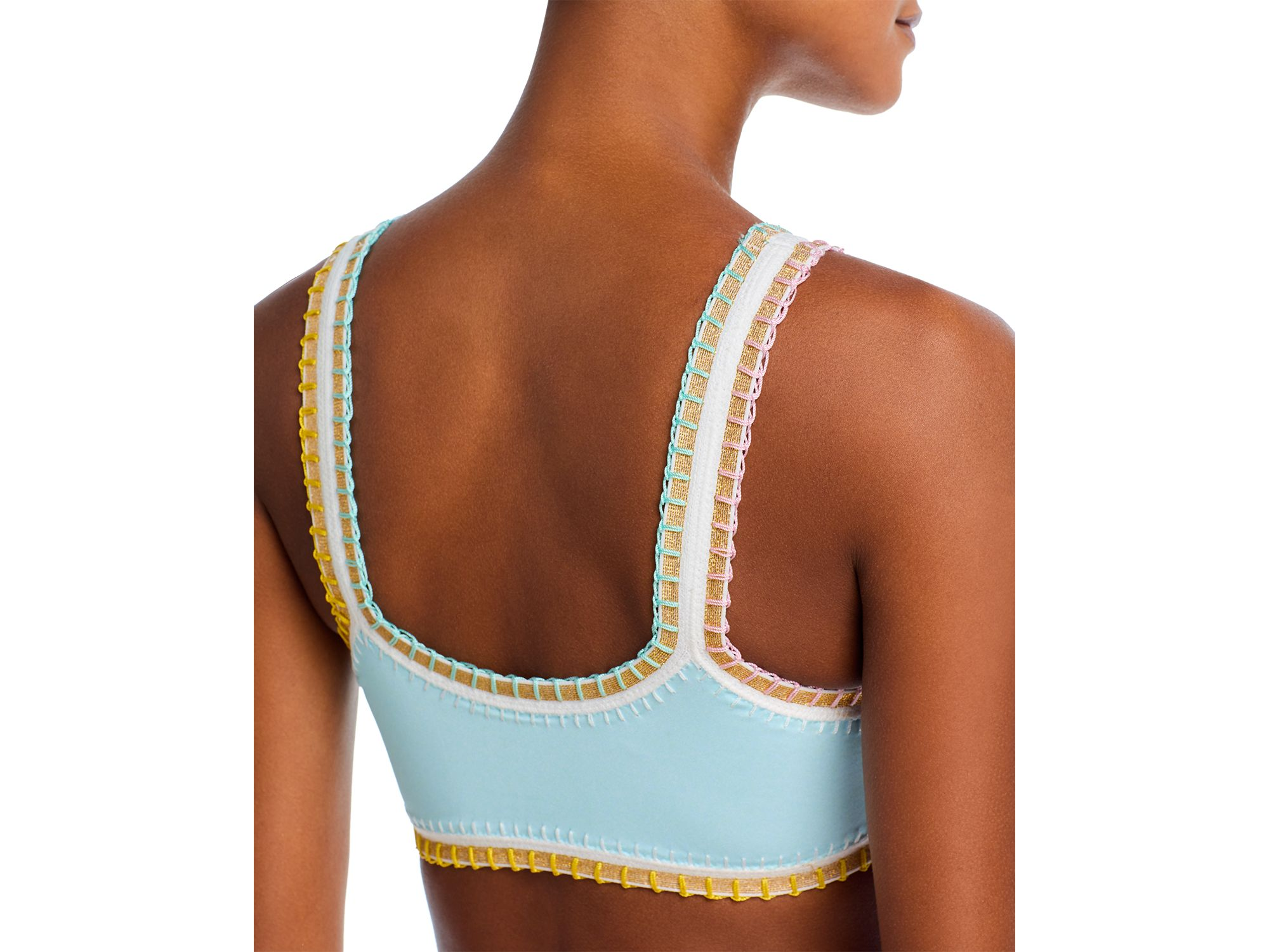 Sporty Contrast Stitch Bikini Top — Image 4