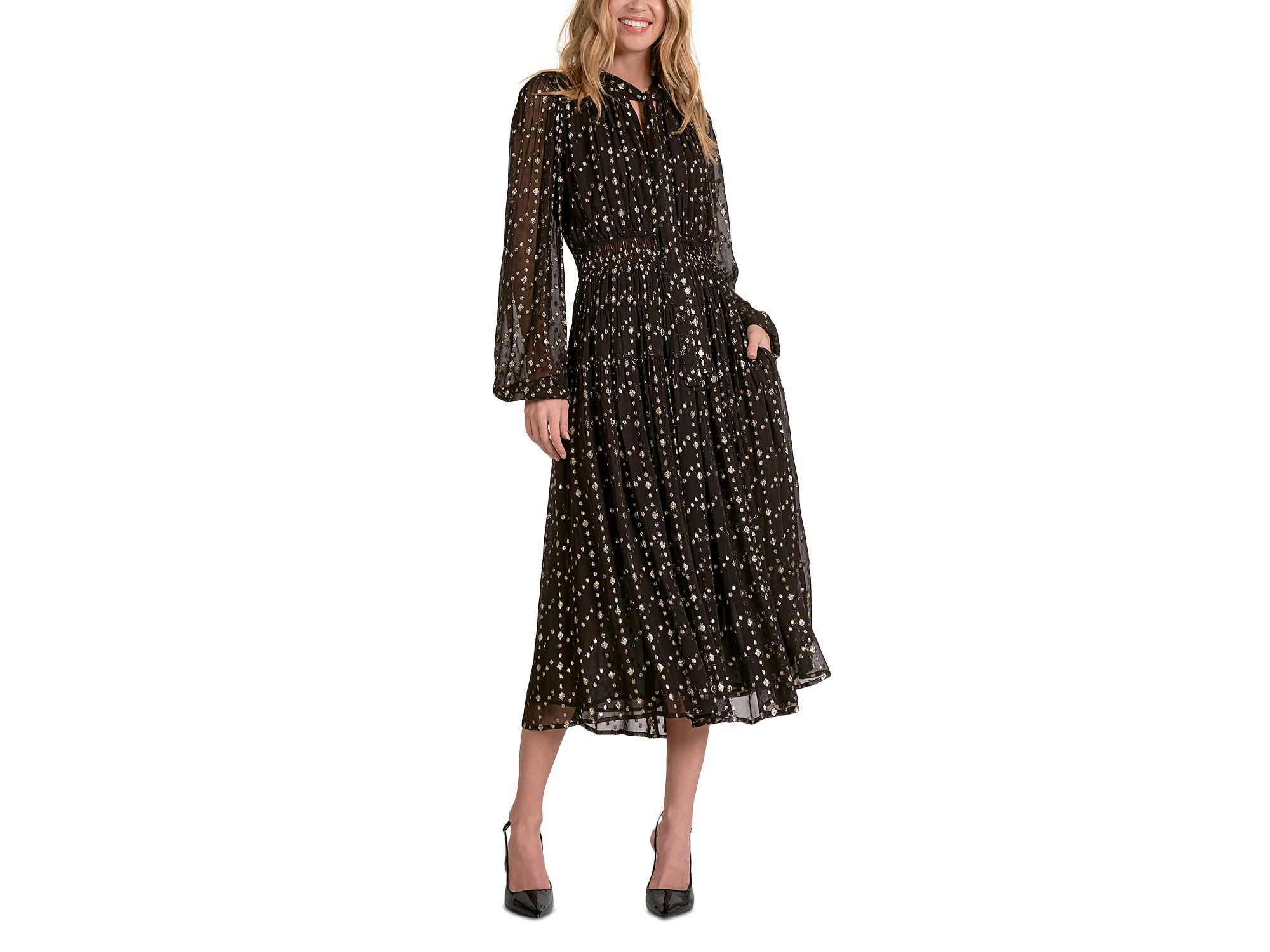 Print Long Sleeve Dress — Image 3