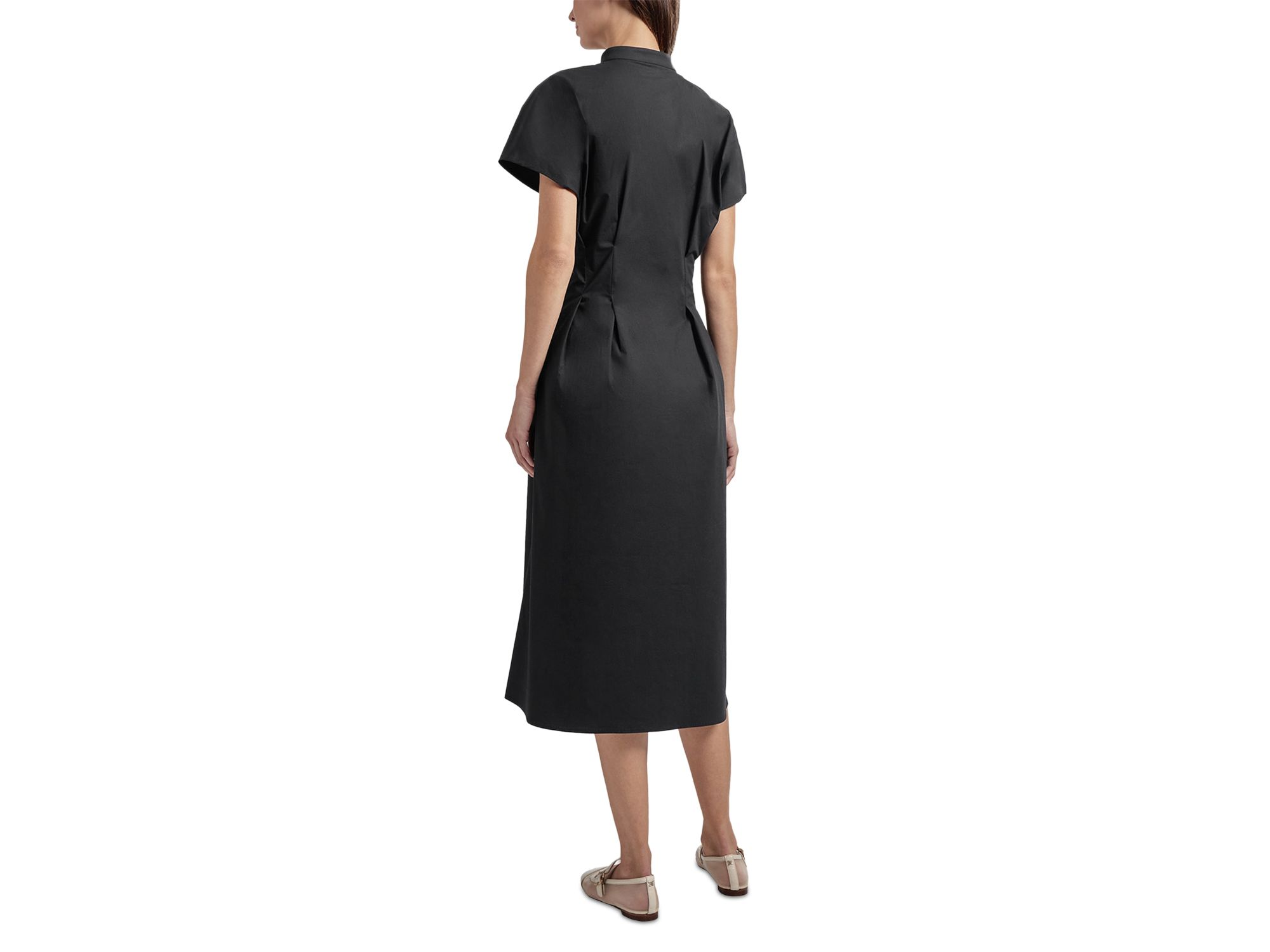Stand Collar Button Front Midi Dress — Image 4