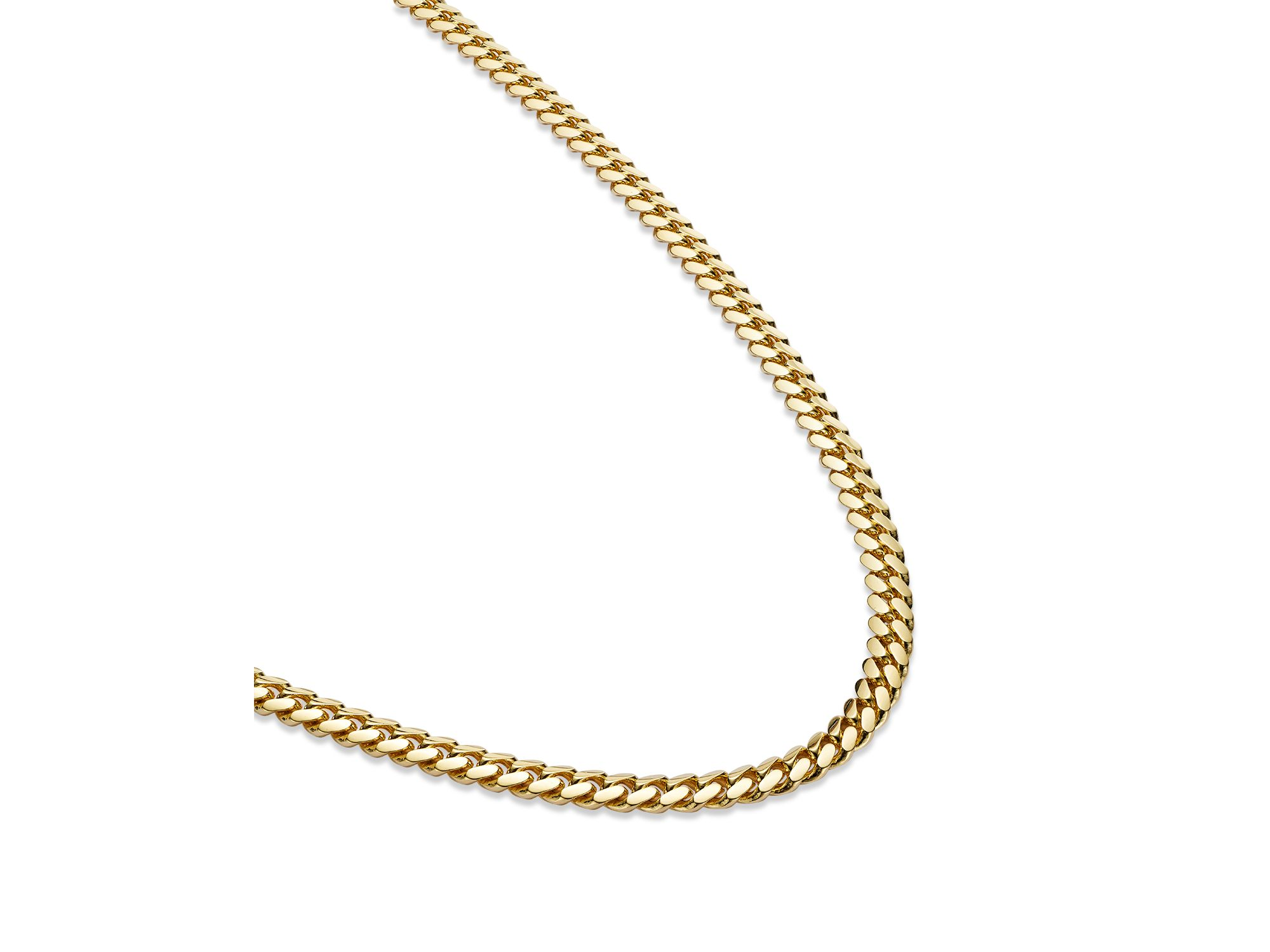 Men's Miami Cuban Link Chain Necklace in 14K Yellow Gold, 22" — Image 3
