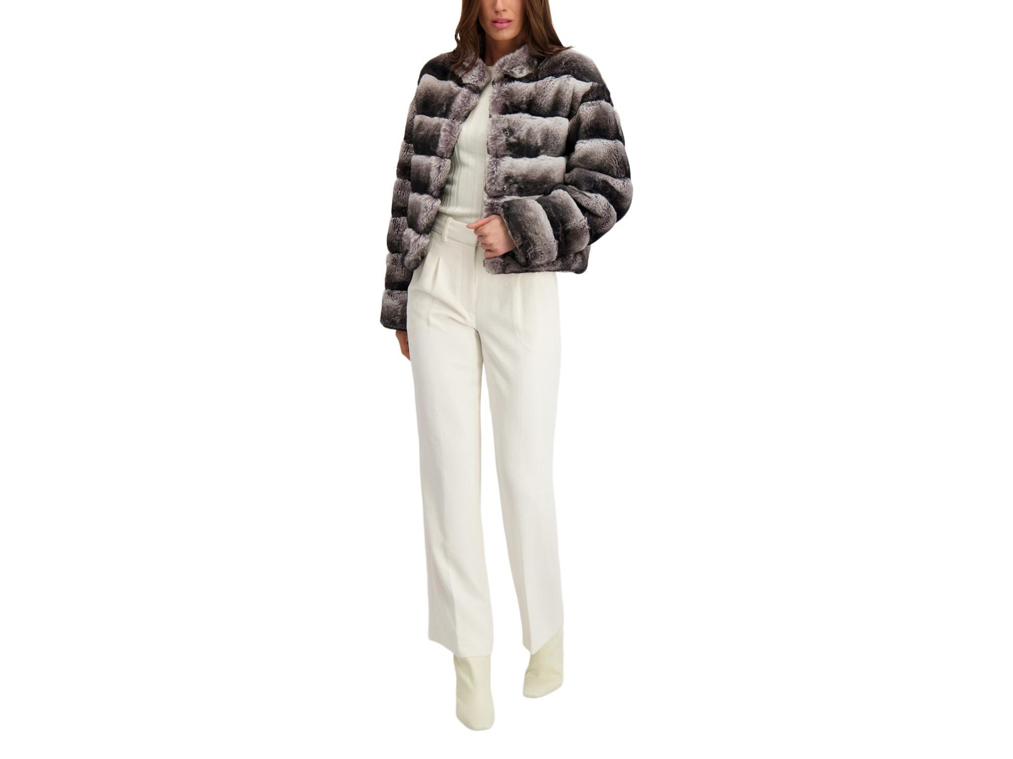 Faux Fur Chinchilla Jacket — Image 3
