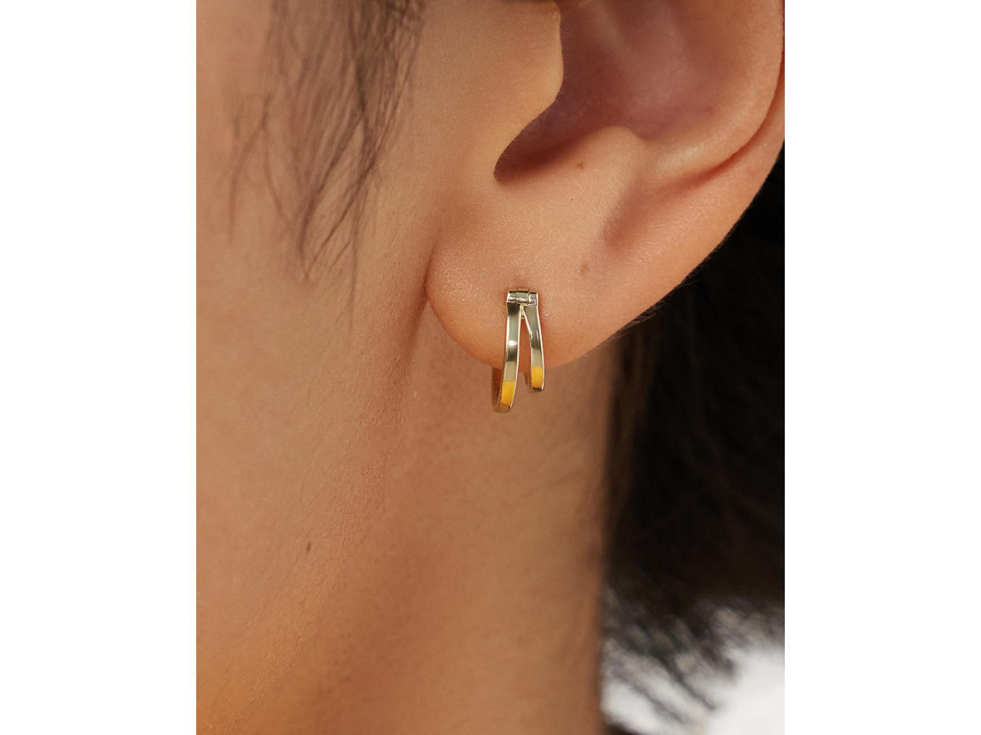10K Gold Double Hoops — Image 4