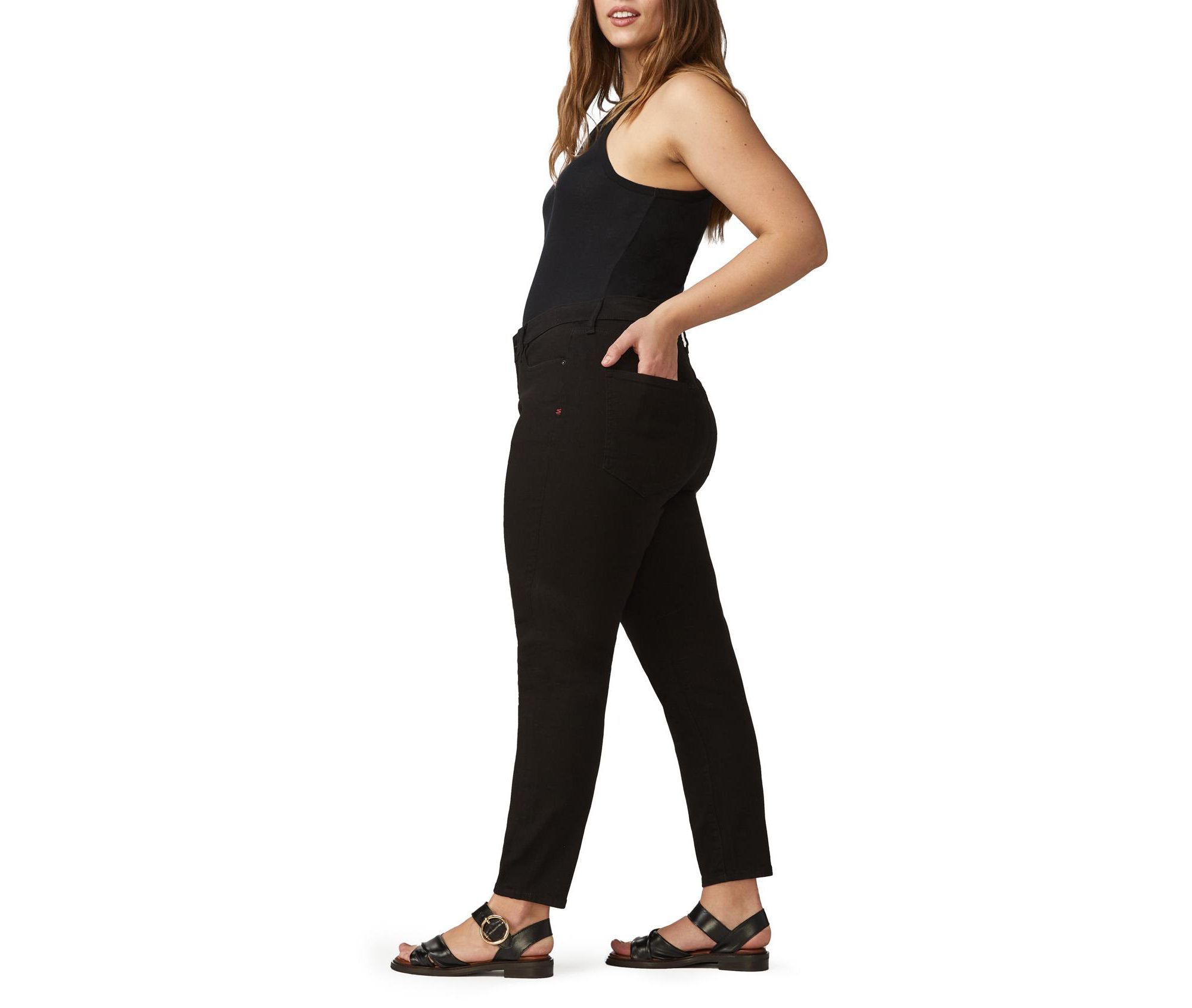 JFK Plus Mid Rise Skinny Jean in Black — Image 4