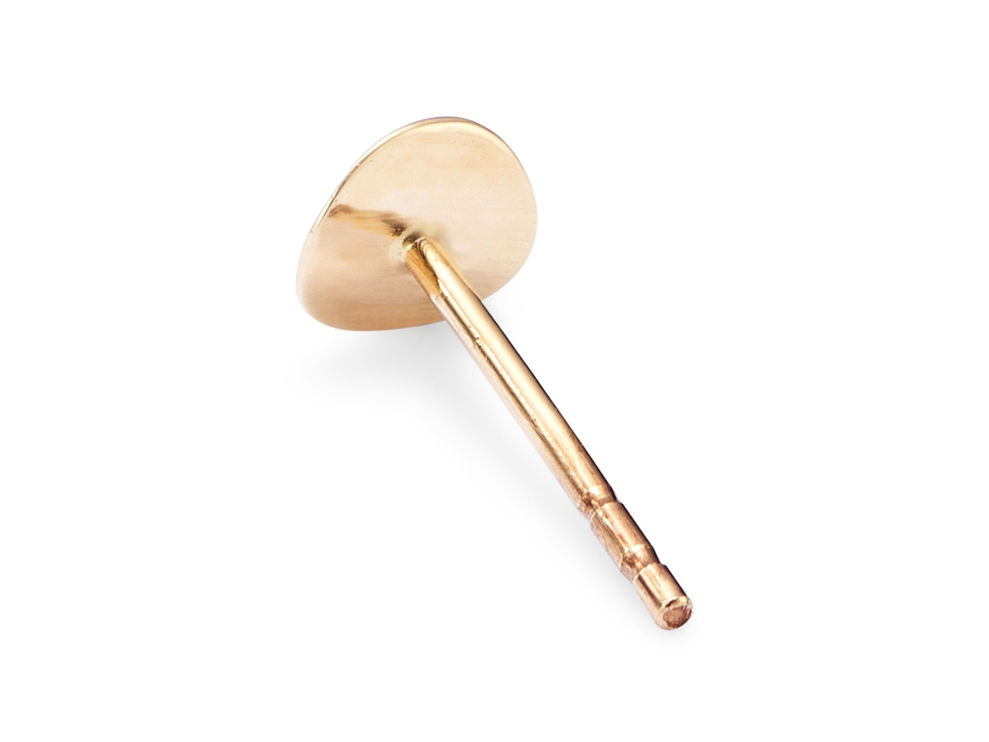 Curved Circle Stud Earrings in 14K Yellow Gold - Exclusive — Image 3