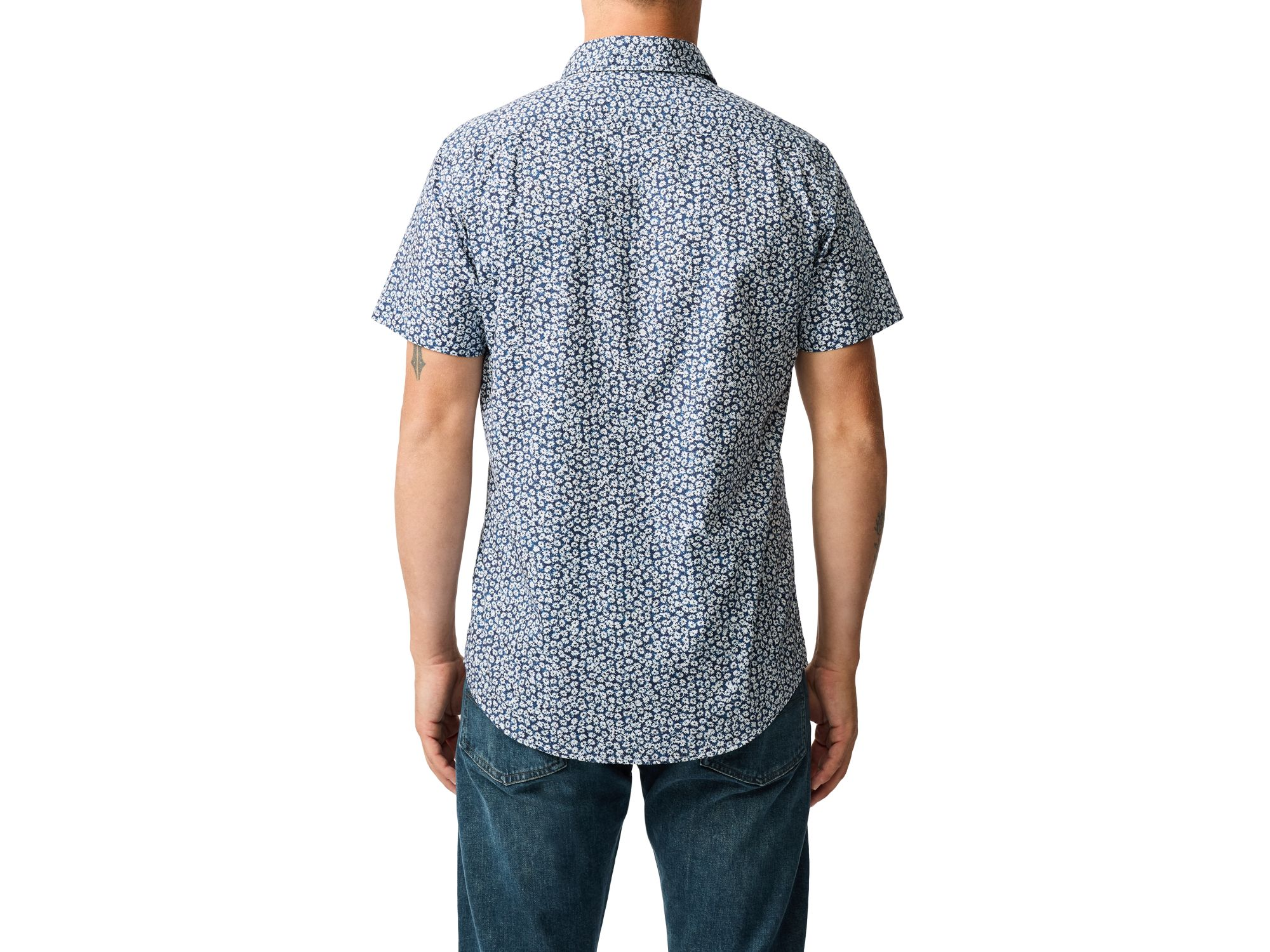 Printed Short Sleeve Button Front Shirt — Image 3