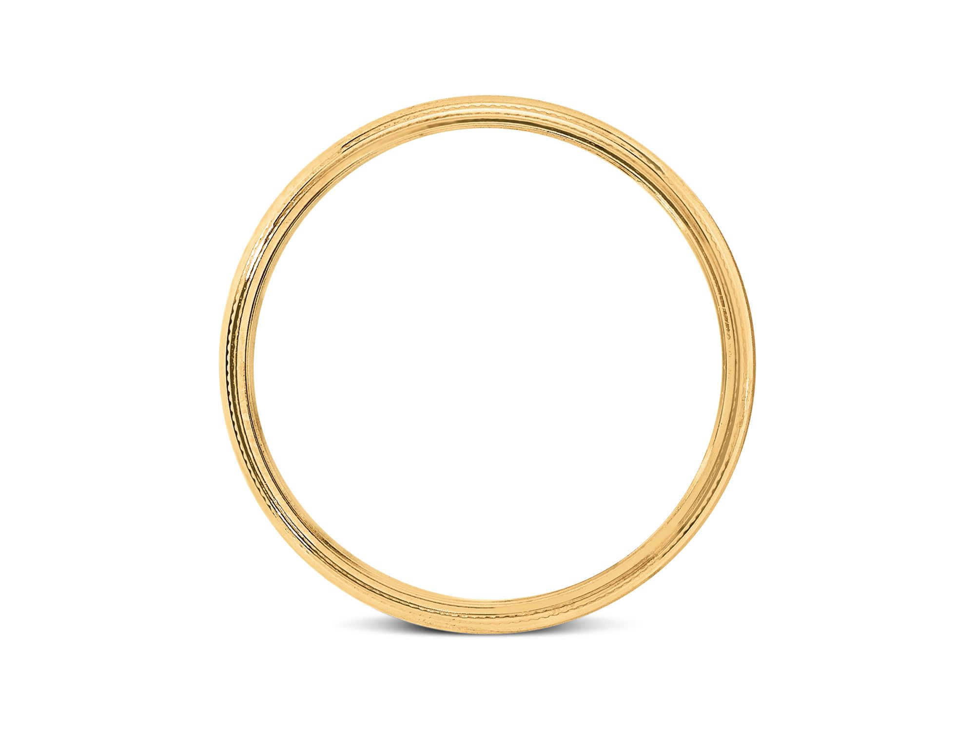 Men's 4mm Milgrain Half Round Wedding Band 14K Yellow Gold — Image 3