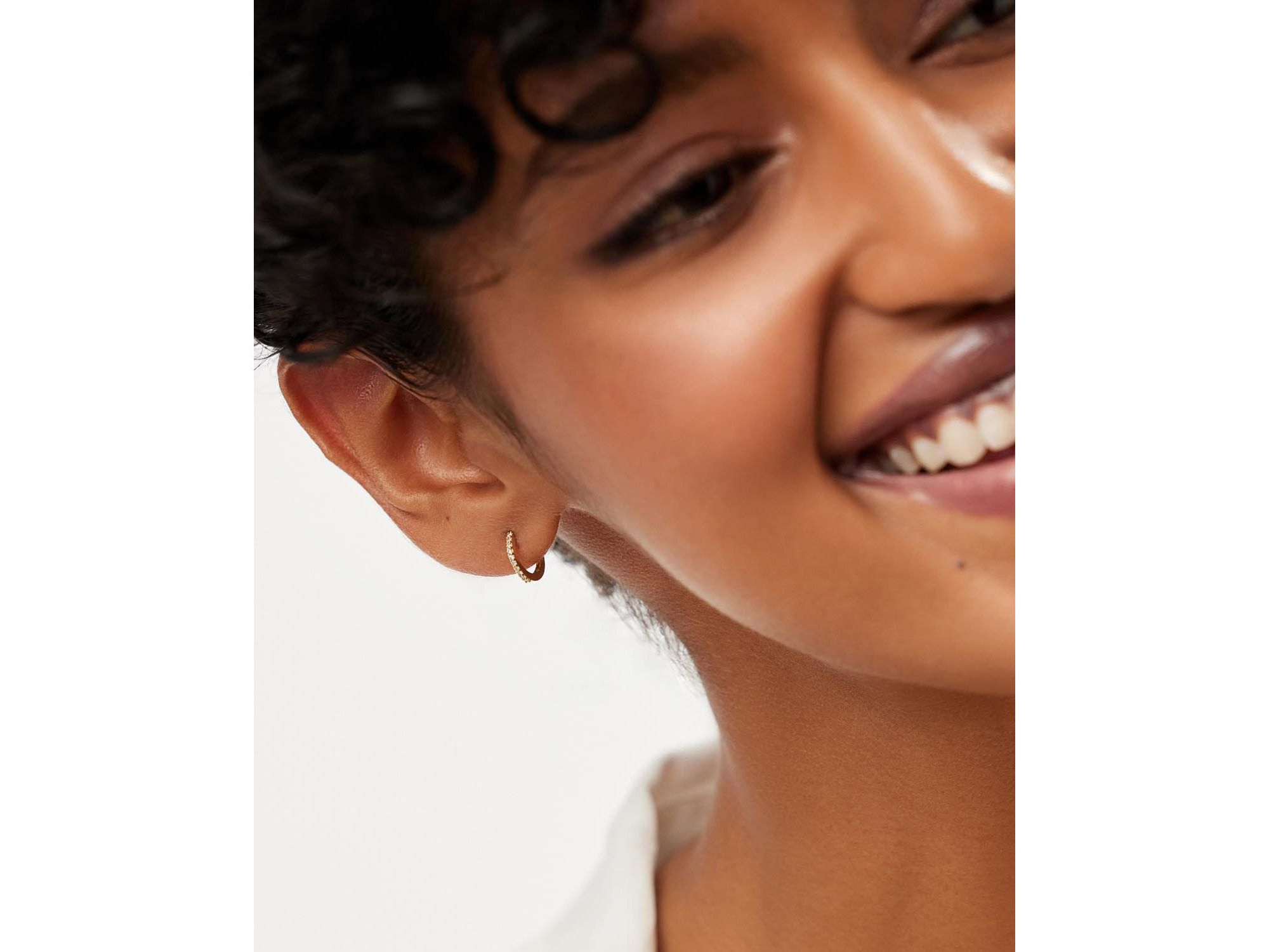 10K Gold Lab Grown Diamond Huggie Hoops — Image 4