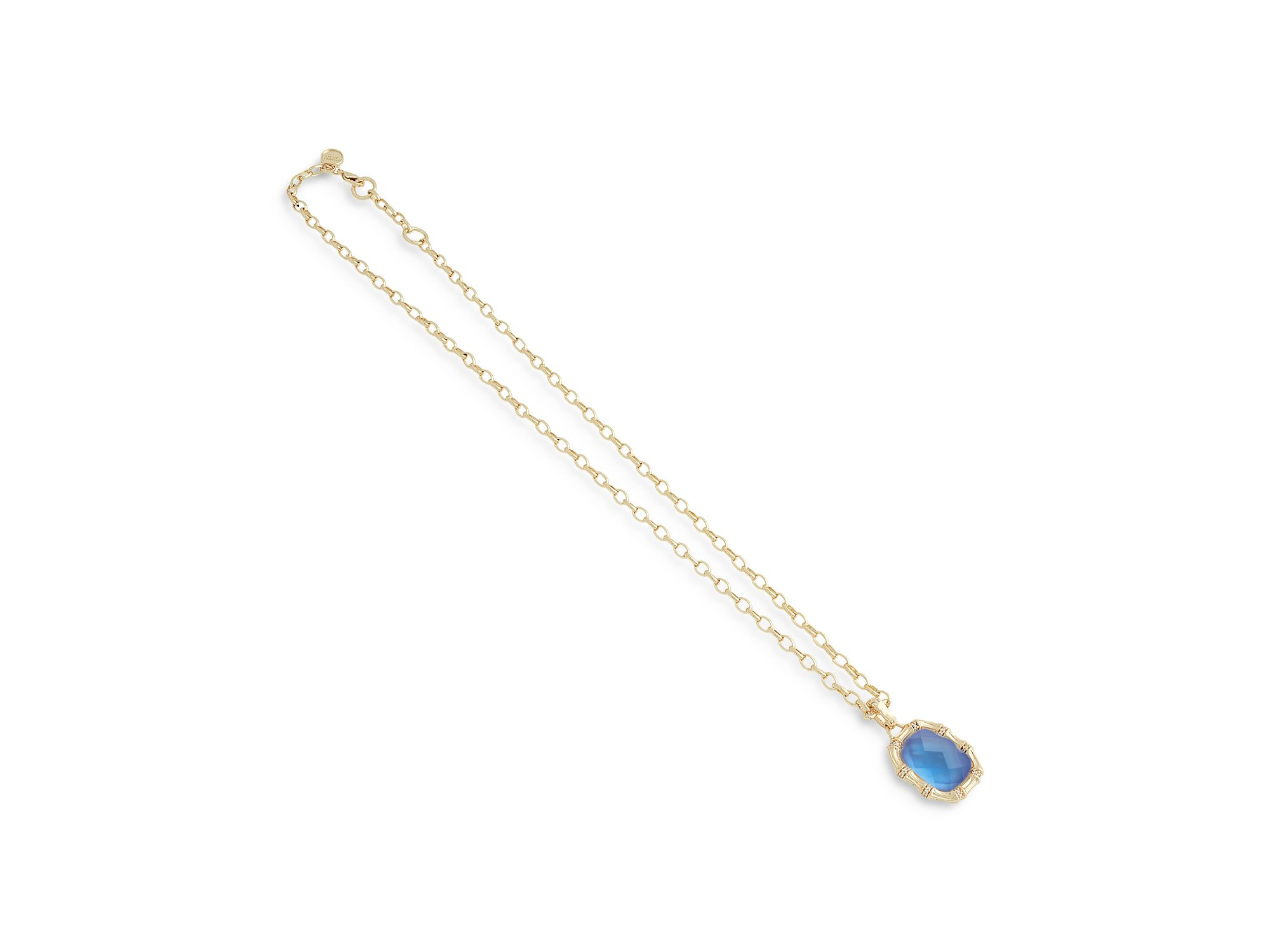 Bamboo Stone Pendant Necklace in 18K Gold Plated, 18"- 20" — Image 3