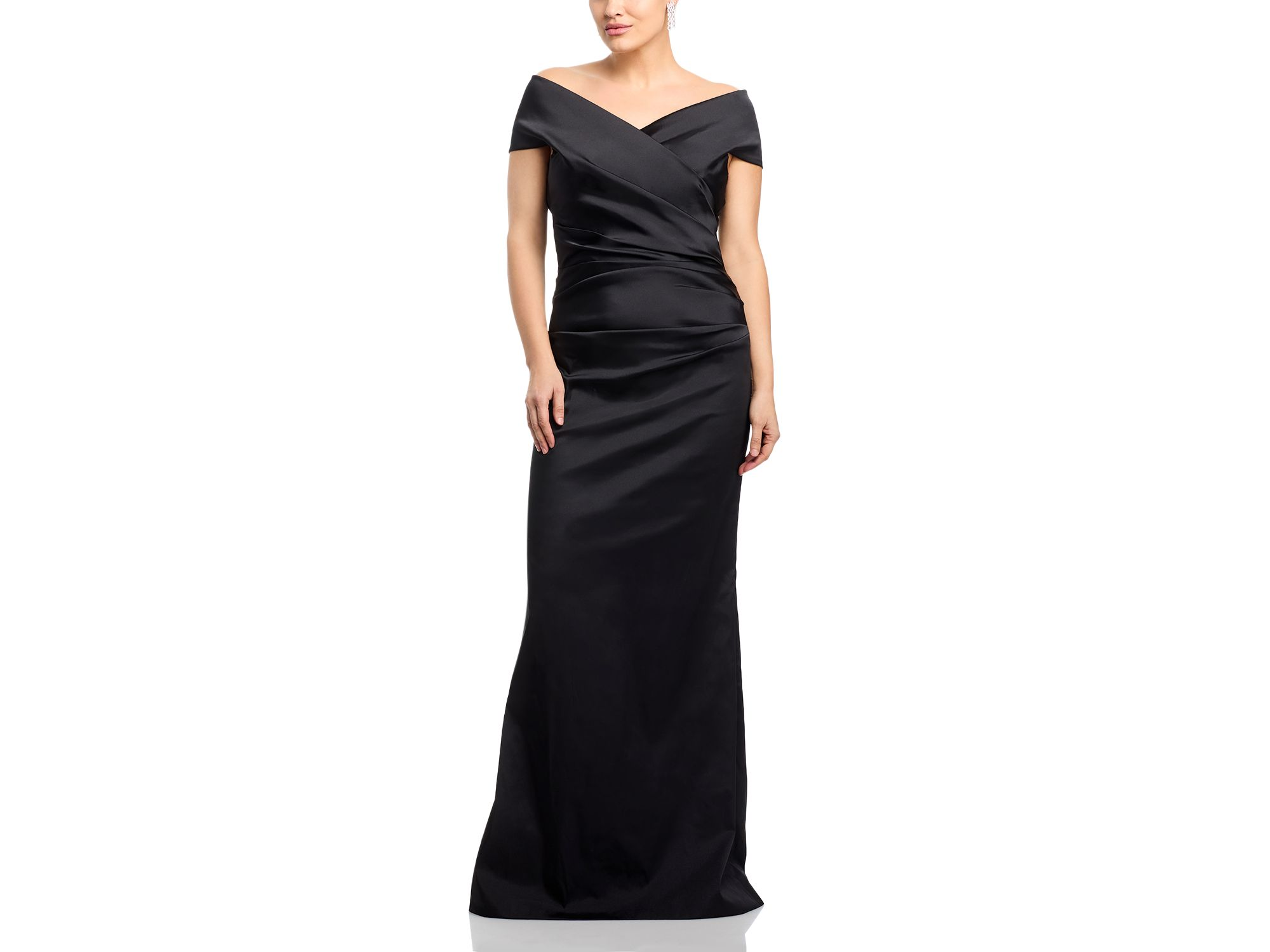 Satin Stretch Off The Shoulder Gown — Image 8