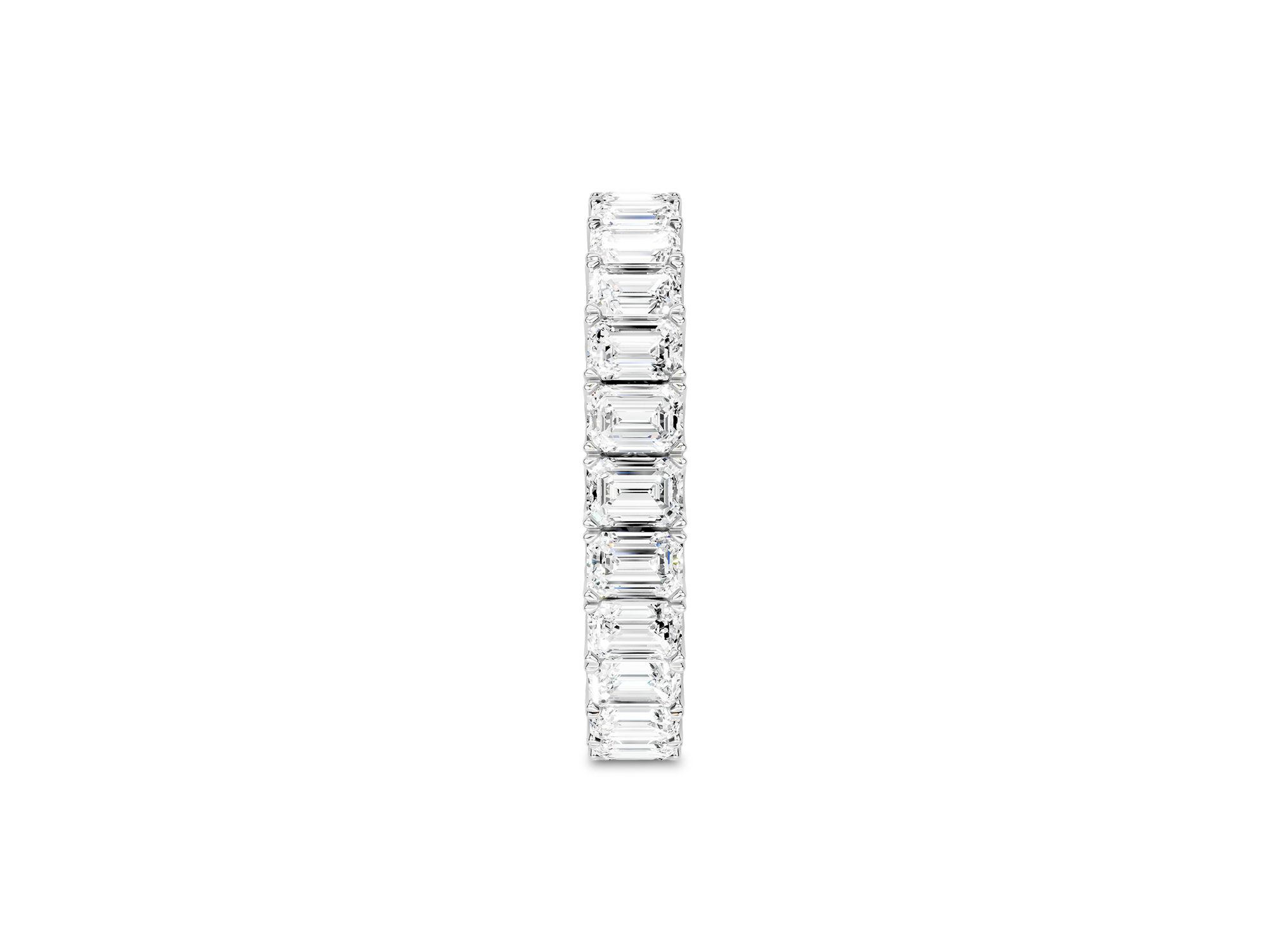 Diamond Emerald Cut Classic Eternity Band in 14K White Gold, 3.0 tcw — Image 3