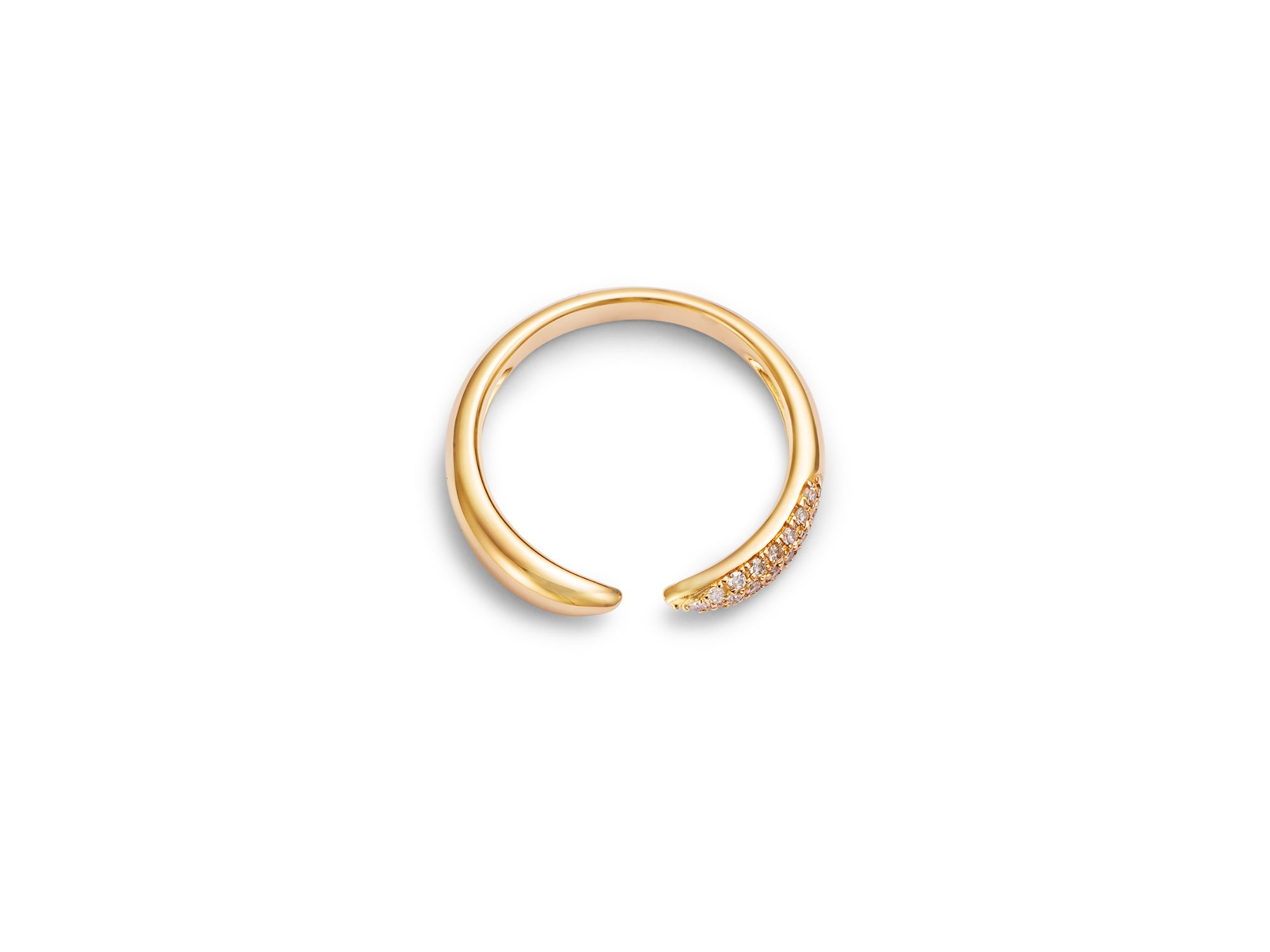Diamond Pavé Cuff Pinky Ring in 14K Yellow Gold, 0.09 tcw — Image 3