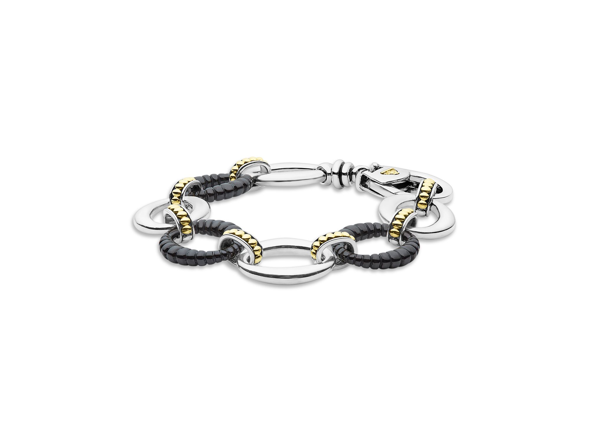 Two Tone Black Ceramic Link Bracelet — Image 4