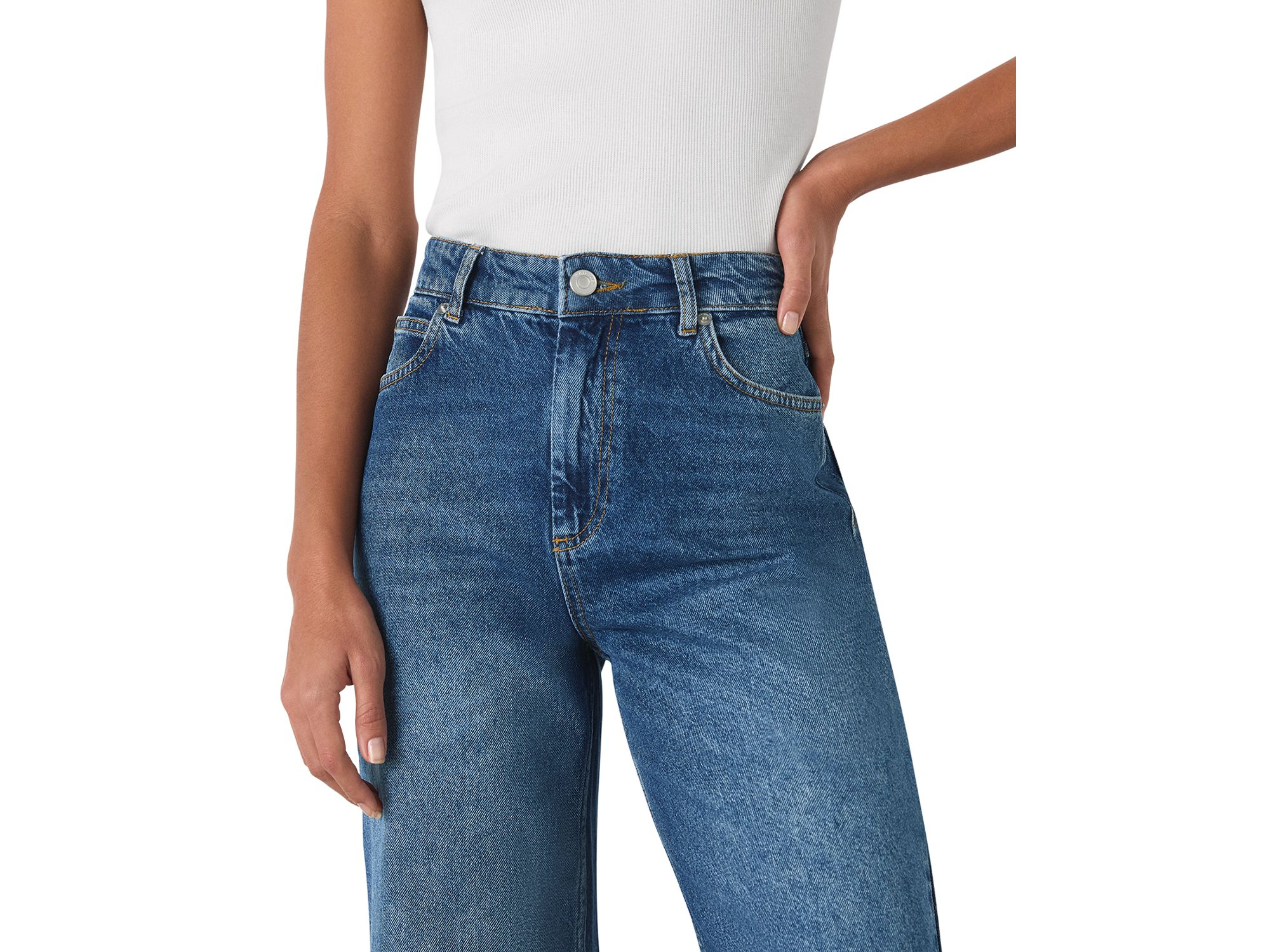 Ankle Straight Leg Jeans in Denim — Image 3