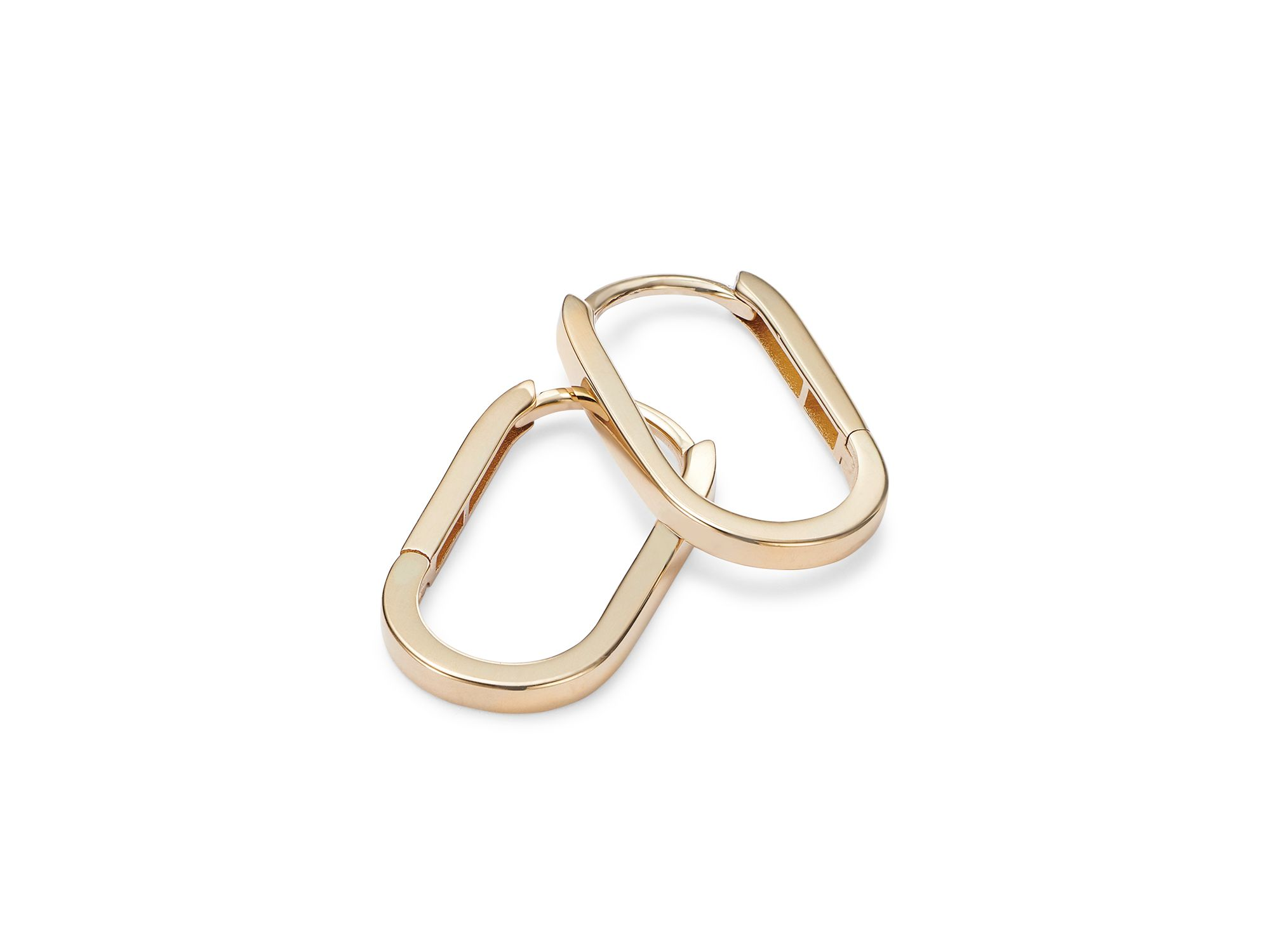 14K Yellow Gold Square Tube Hoop Earrings — Image 3