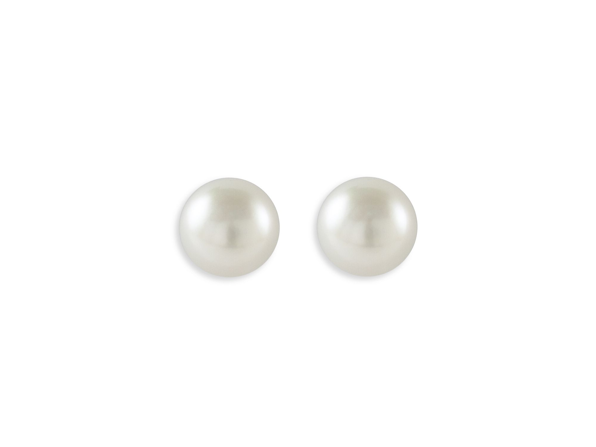 Sterling Silver Luna Fluted Button Post Cultured Pearl Earrings, 8mm — Image 4