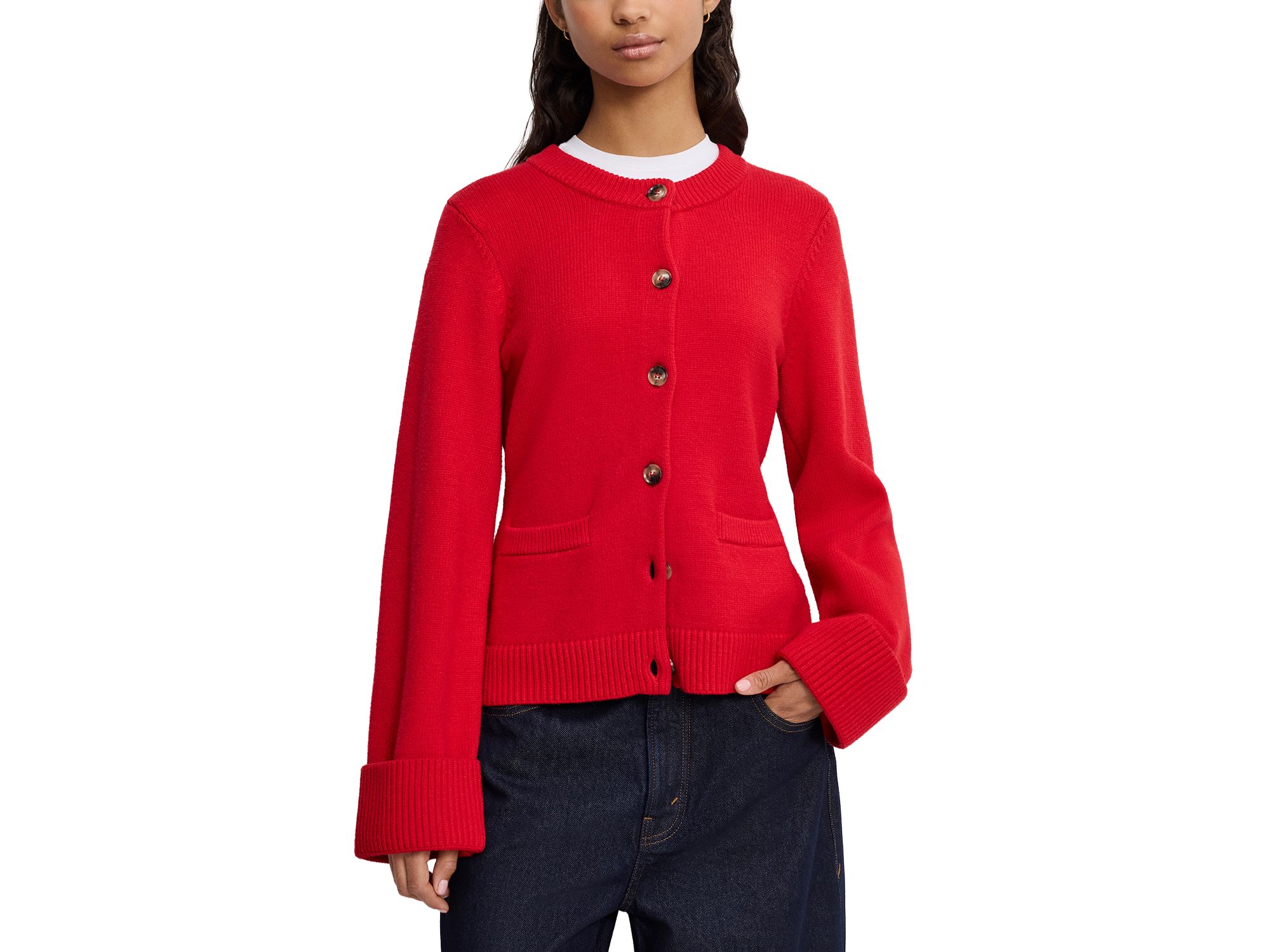 Button Front Knit Cardigan, image 2 of 5