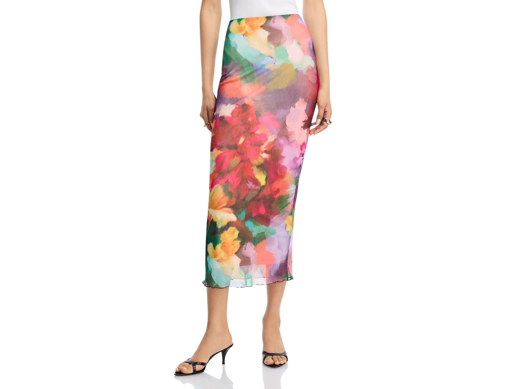 Floral Mesh Long Sleeve Top & Midi Skirt - Exclusive — Image 7