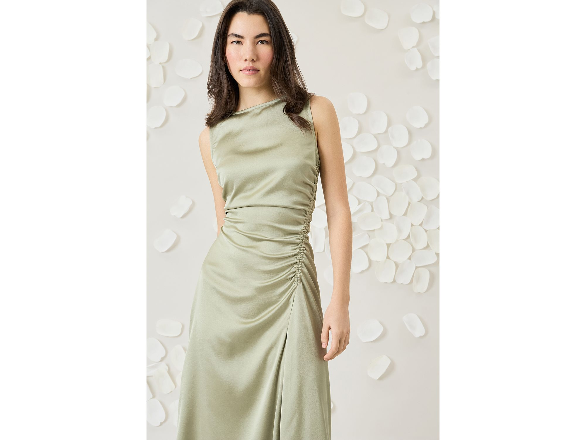 Boat Neck Asymmetric Midi Dress — Image 3