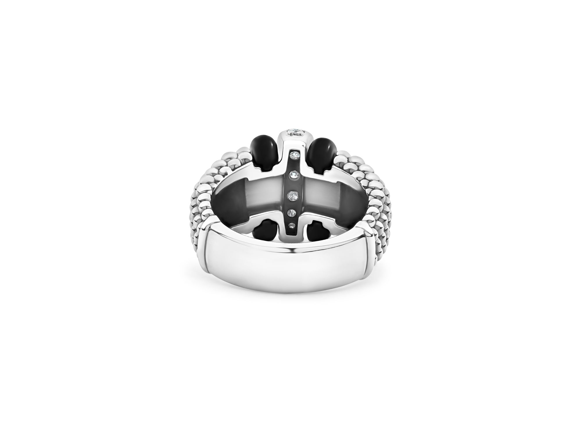 Sterling Black Caviar Diamond & Ceramic Statement Ring — Image 5