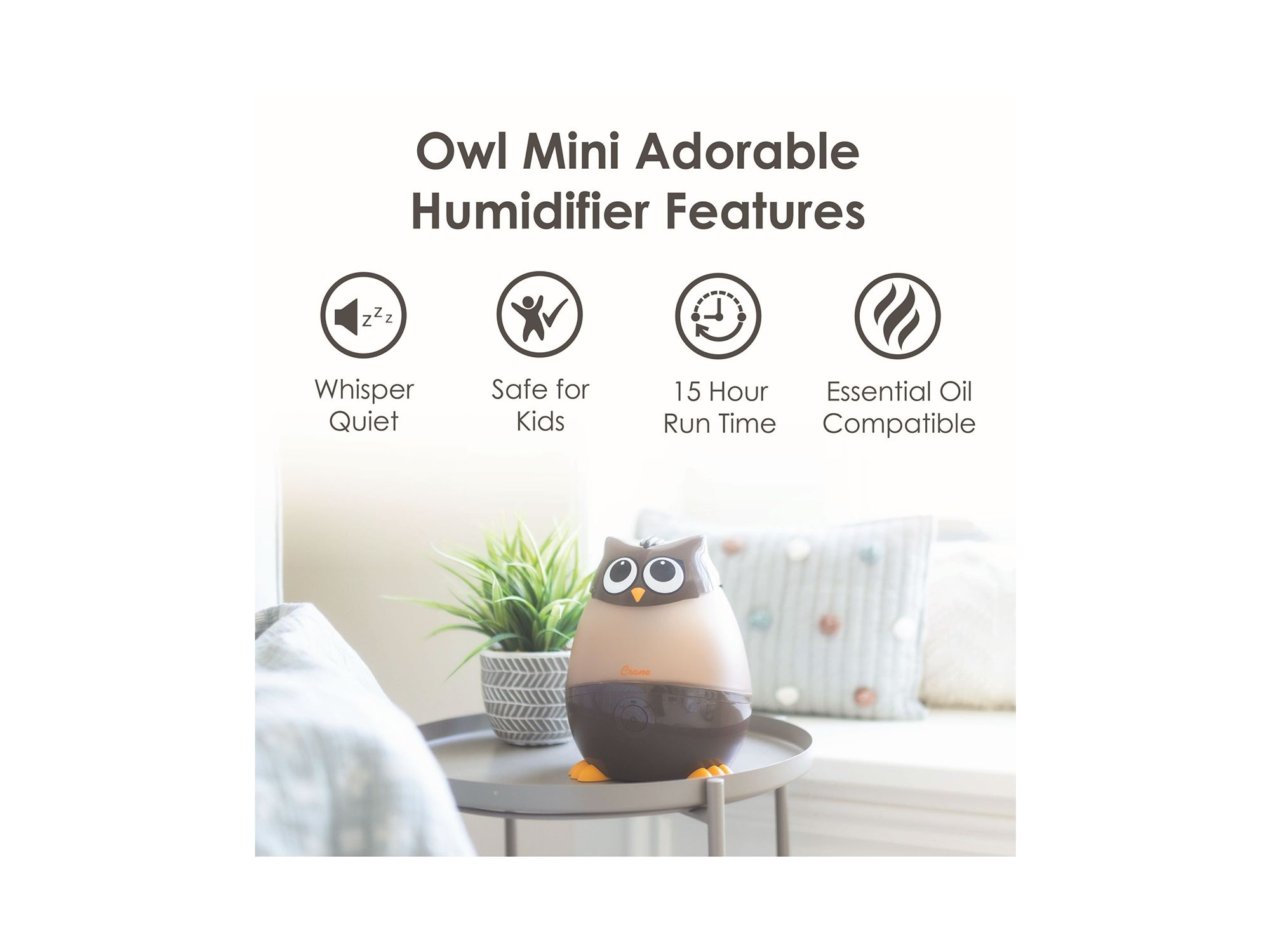 Adorable Humidifier, Mini Owl, Cool Mist Humidifier with Vapor Tray, 0.5 Gal. — Image 7