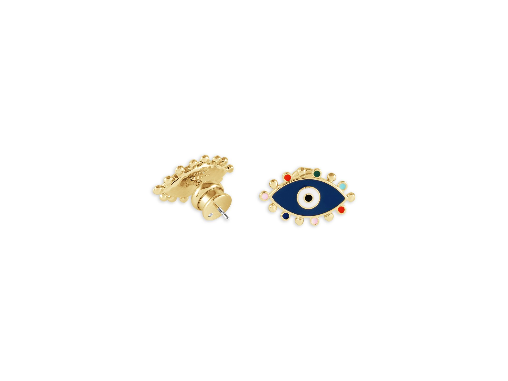 Milos Evil Eye Stud Earrings — Image 4