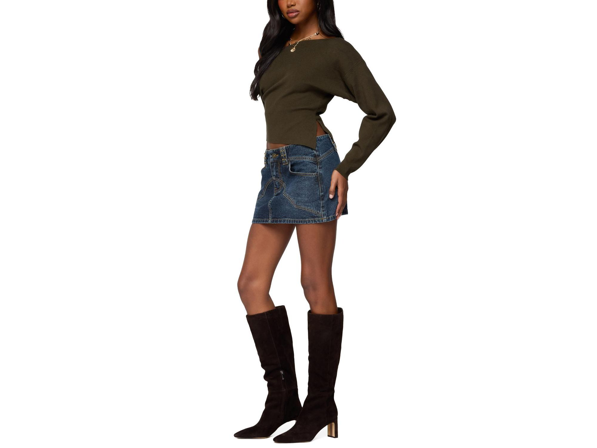 Chenelle Asymmetric Off Shoulder Sweater — Image 4