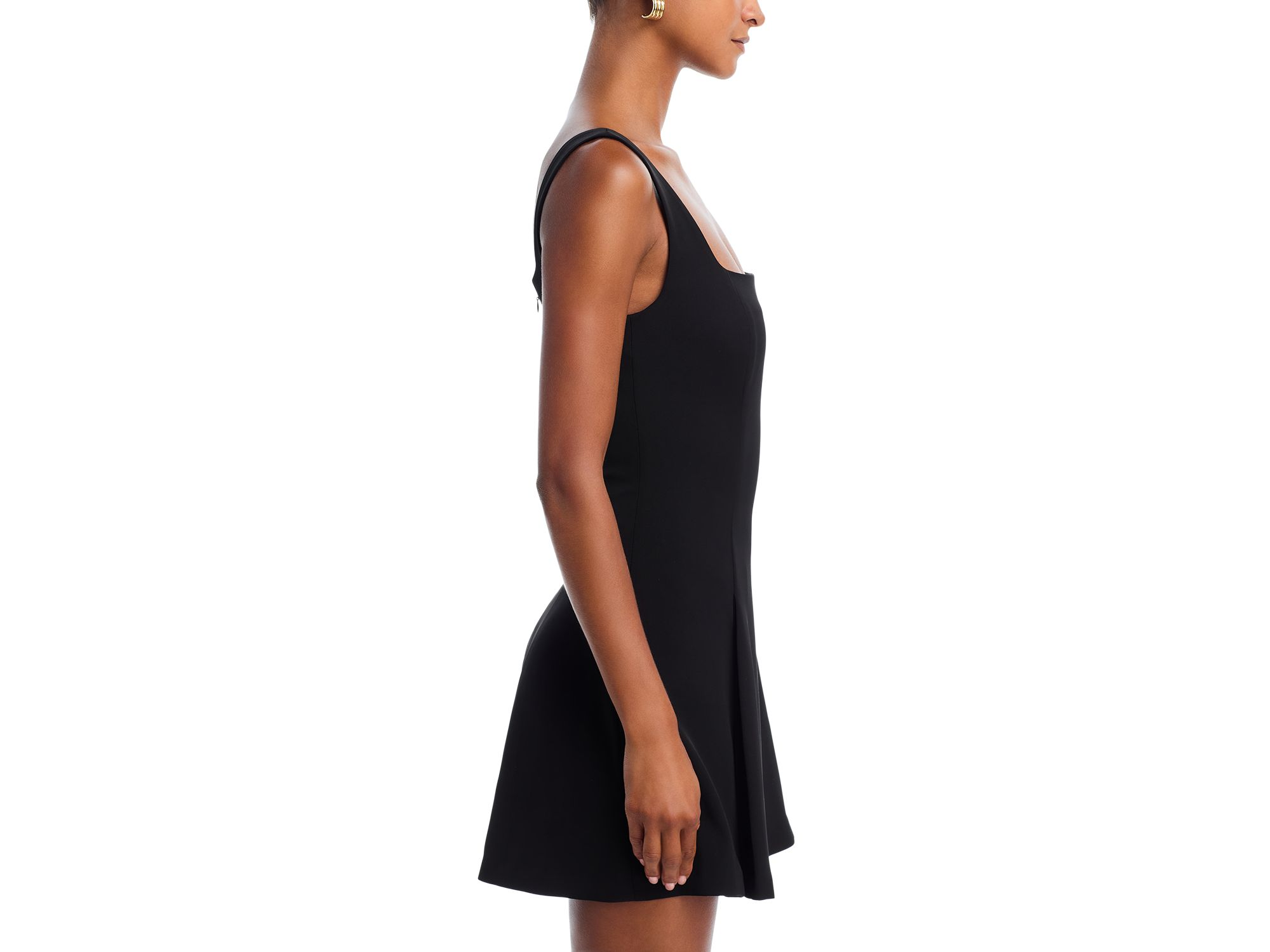 Square Neck Inverted Pleat Mini Dress — Image 4