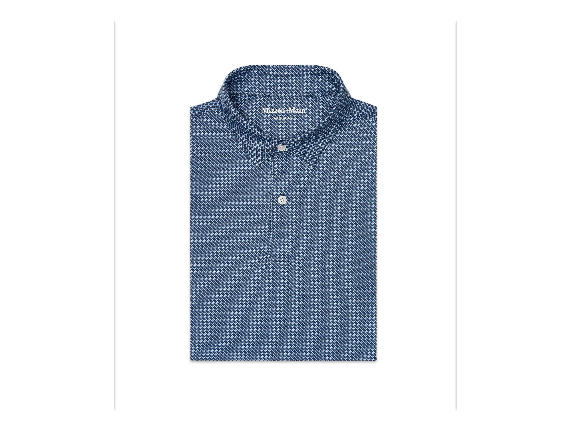 Halyard Short Sleeve Polo Navy Geo Twill — Image 3