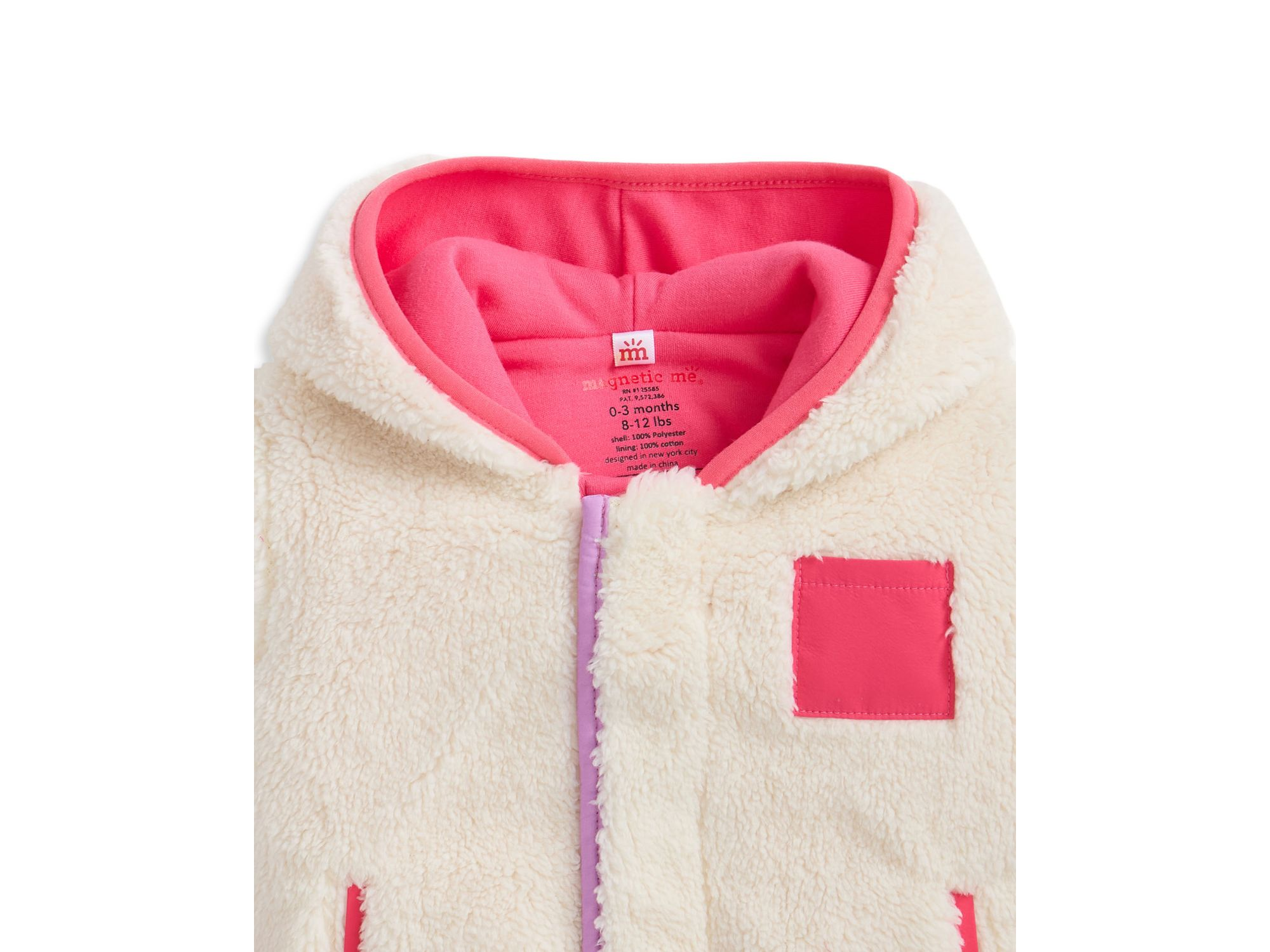Girls' Faux Sherpa Jacket With Stripe Rib - Baby, Little Kid — Image 3
