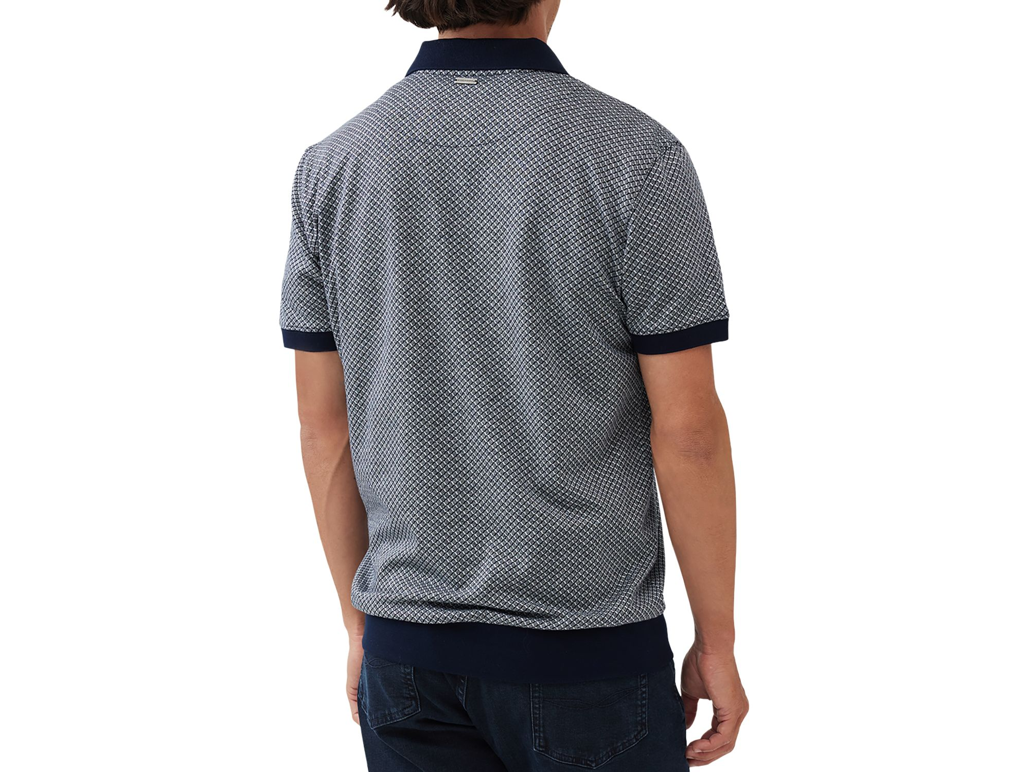 Leeson Cotton Geo Sports Fit Polo Shirt — Image 3