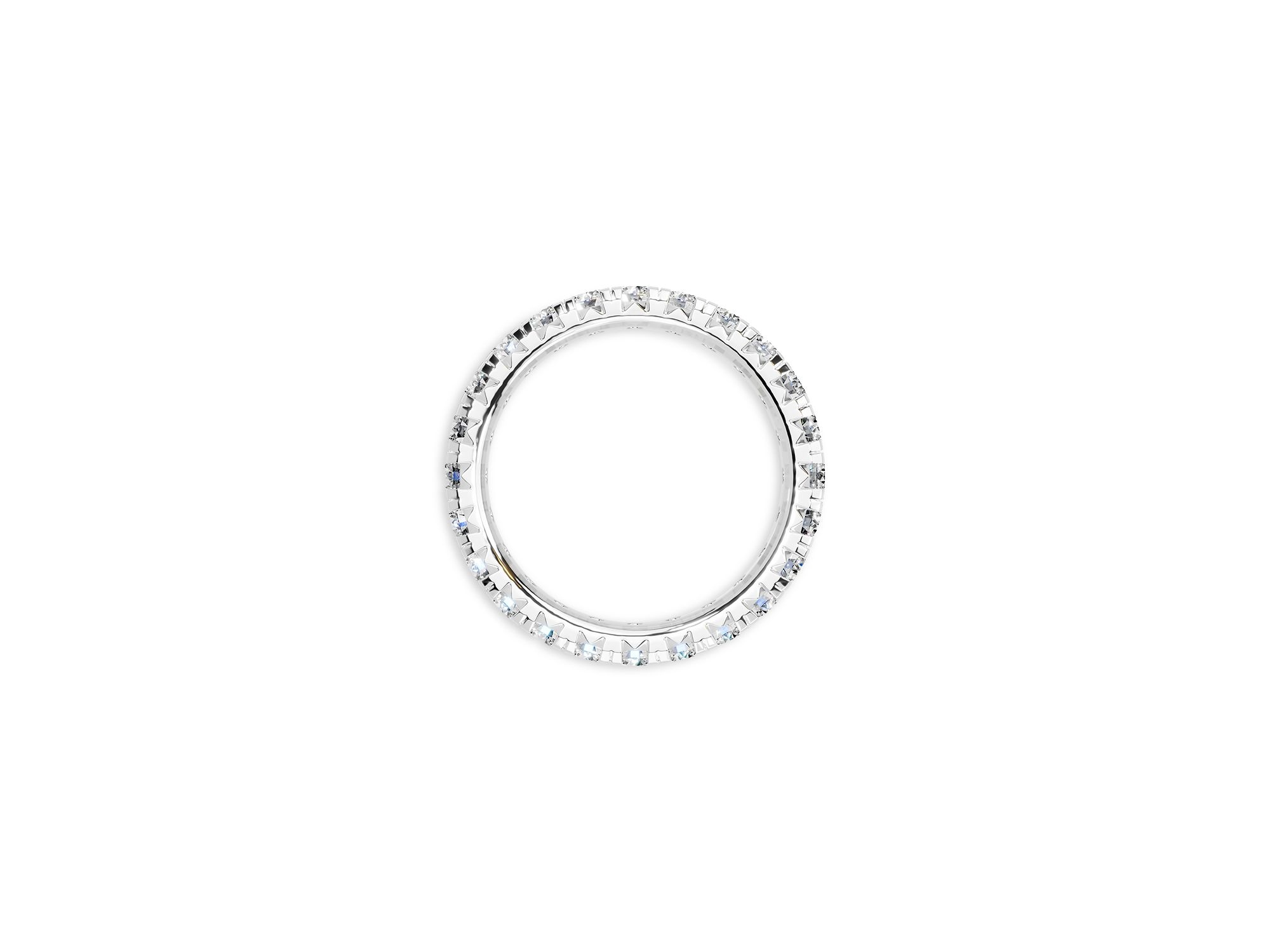 Diamond Double Row Eternity Band in 14K White Gold, 3.0 tcw — Image 3