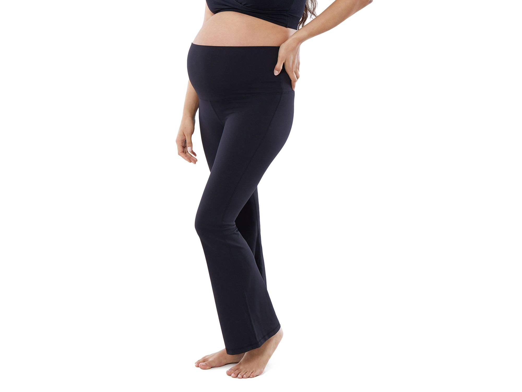 Fold Down Flared Maternity Leggings — Image 6