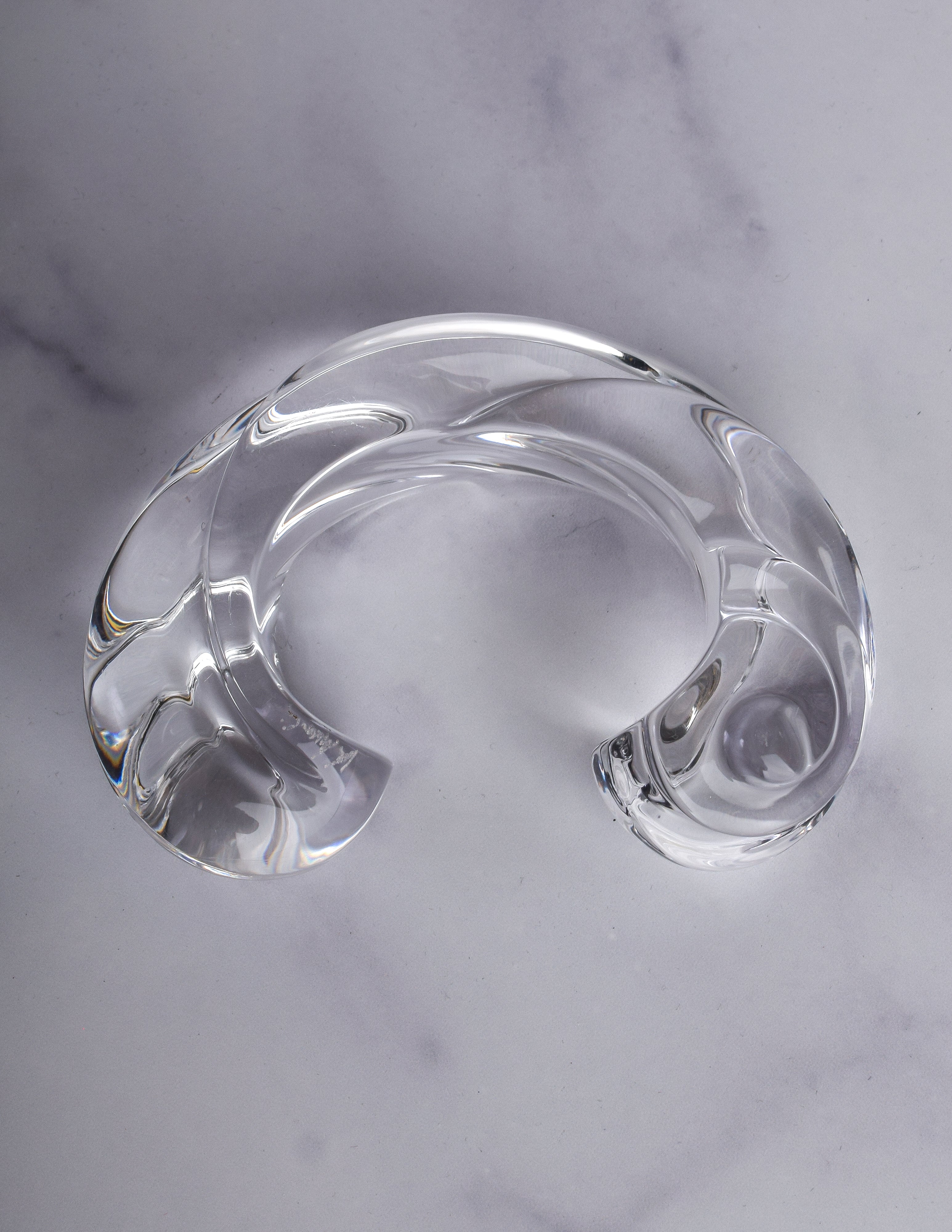 Vintage Iconic Clear 'Rams Head' Hand Carved Lucite Cuff Bracelet