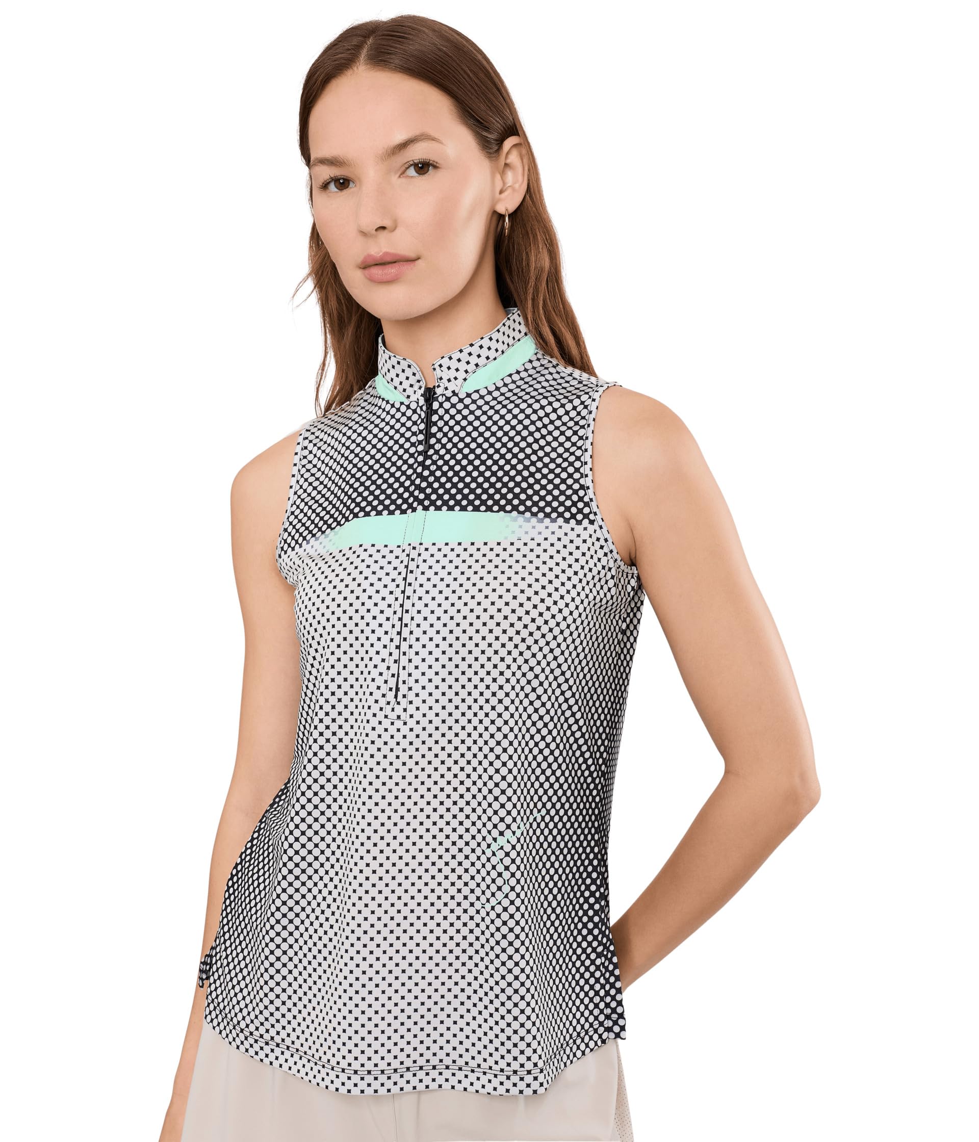Optic Dot Print Sleeveless Top