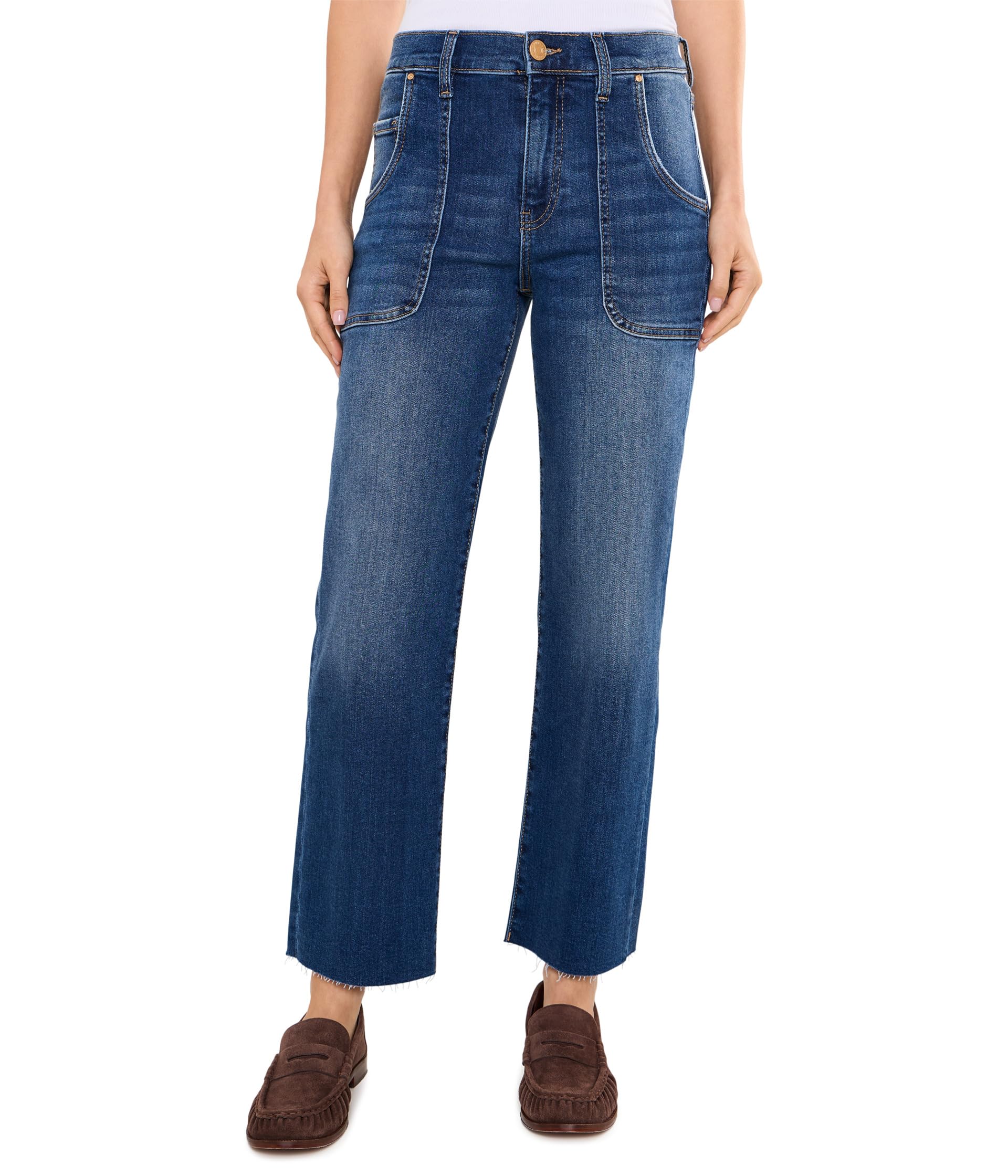 Avery High-Rise Porkchop Pocket Easy Straight Leg with Raw Hem in
