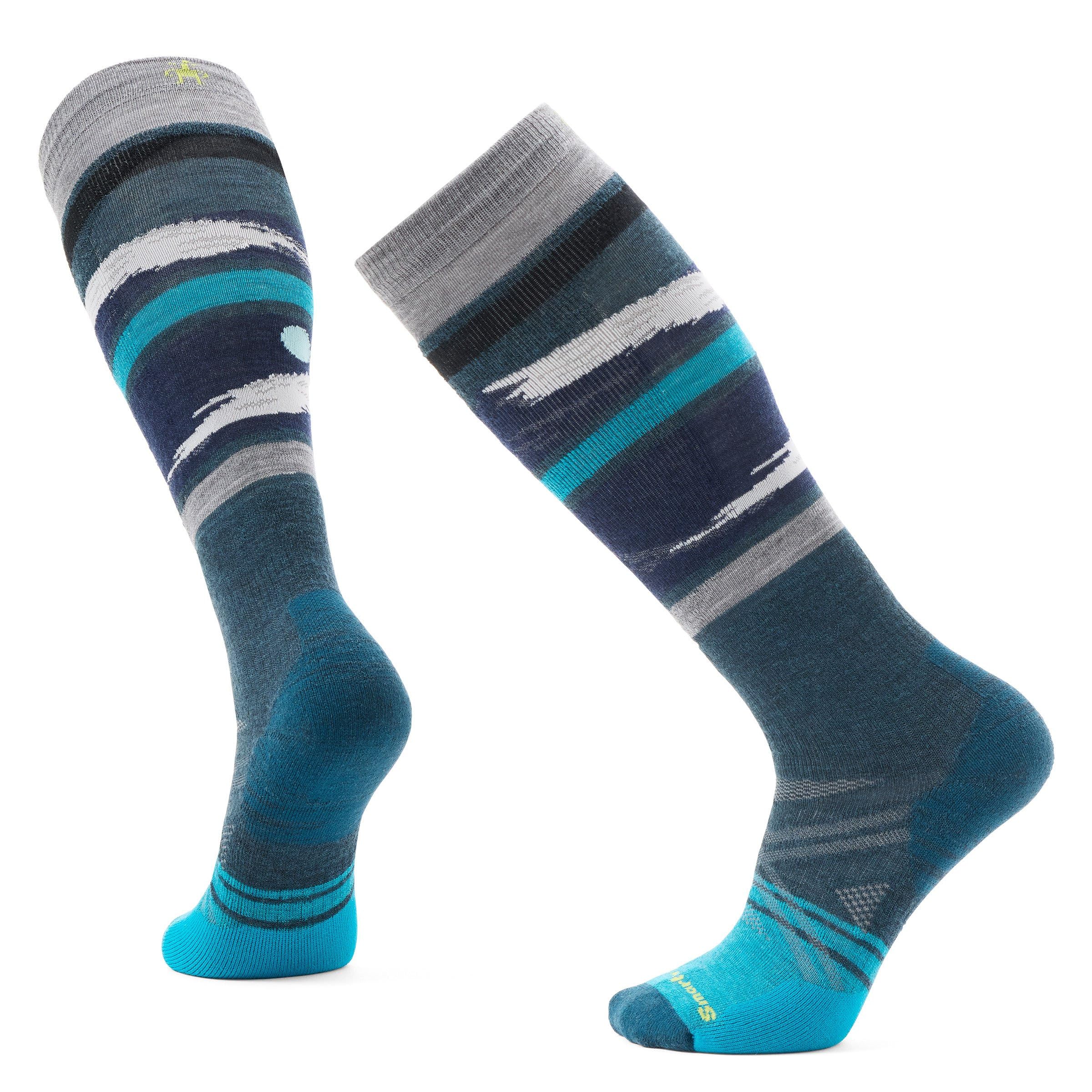 Ski Full Cushion Midnight Ski Pattern Over The Calf Socks