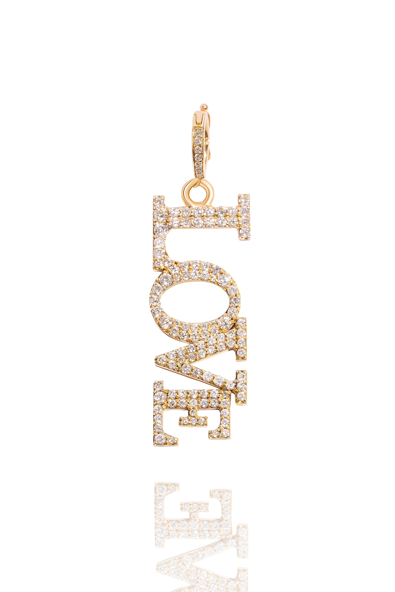 Diamond Vertical LOVE Pendant