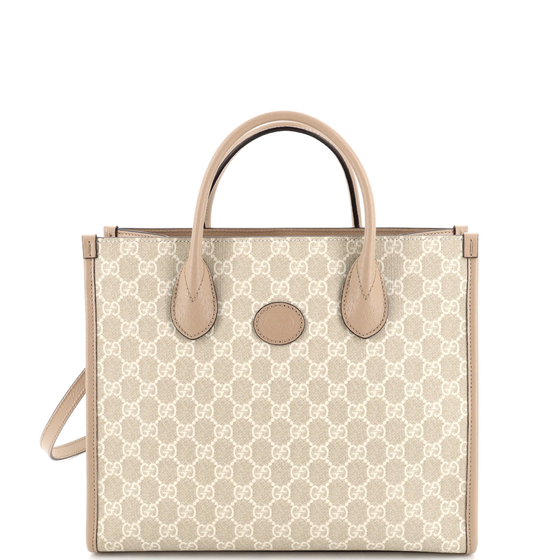 Interlocking G Tote GG Coated Canvas and Leather Small