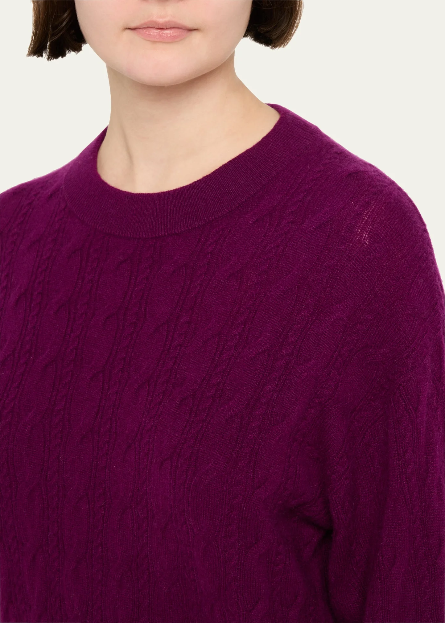Cashmere Cable Collegiate Sweater, image 3 of 6