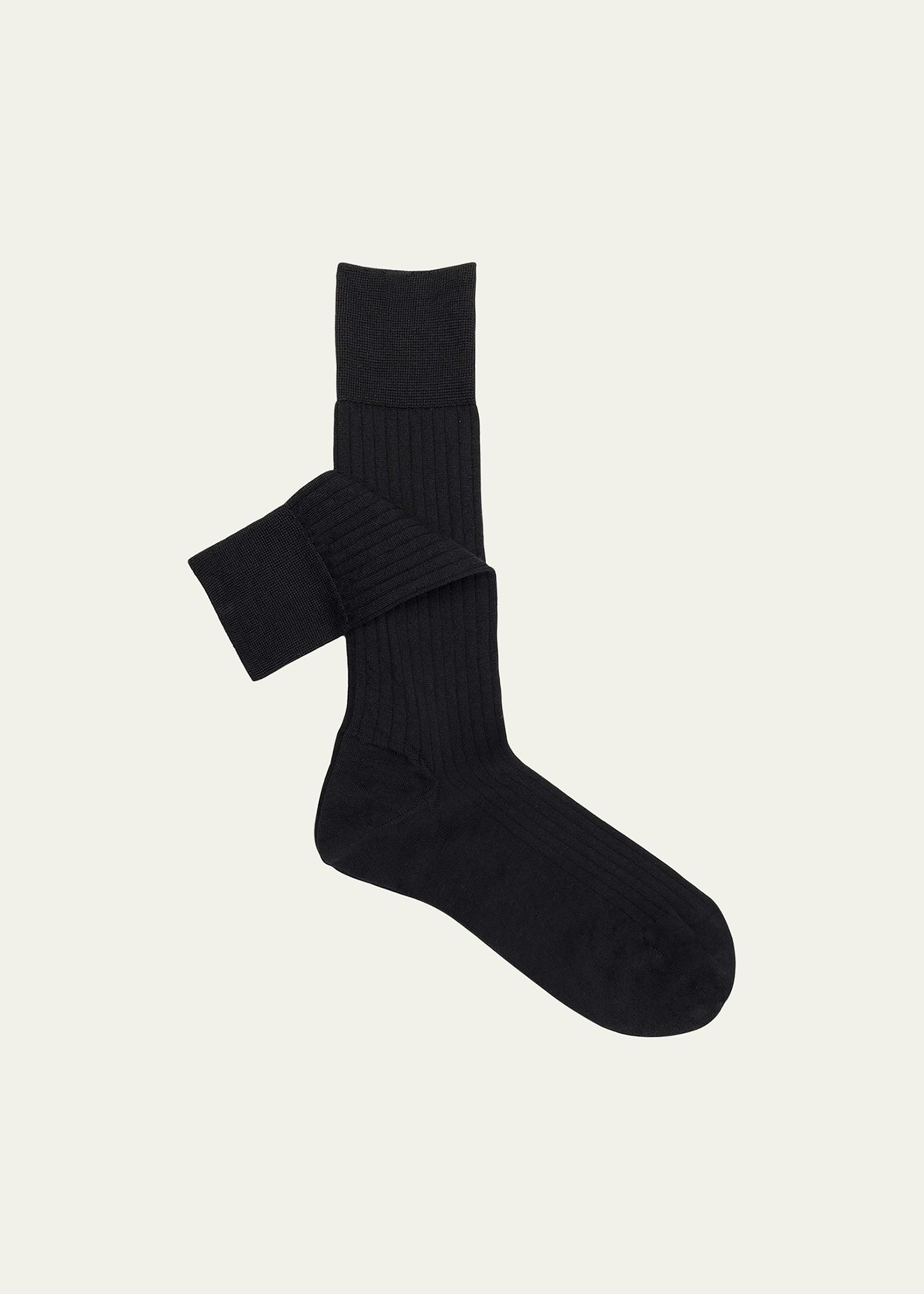Men's Cashmere-Silk Crew Socks