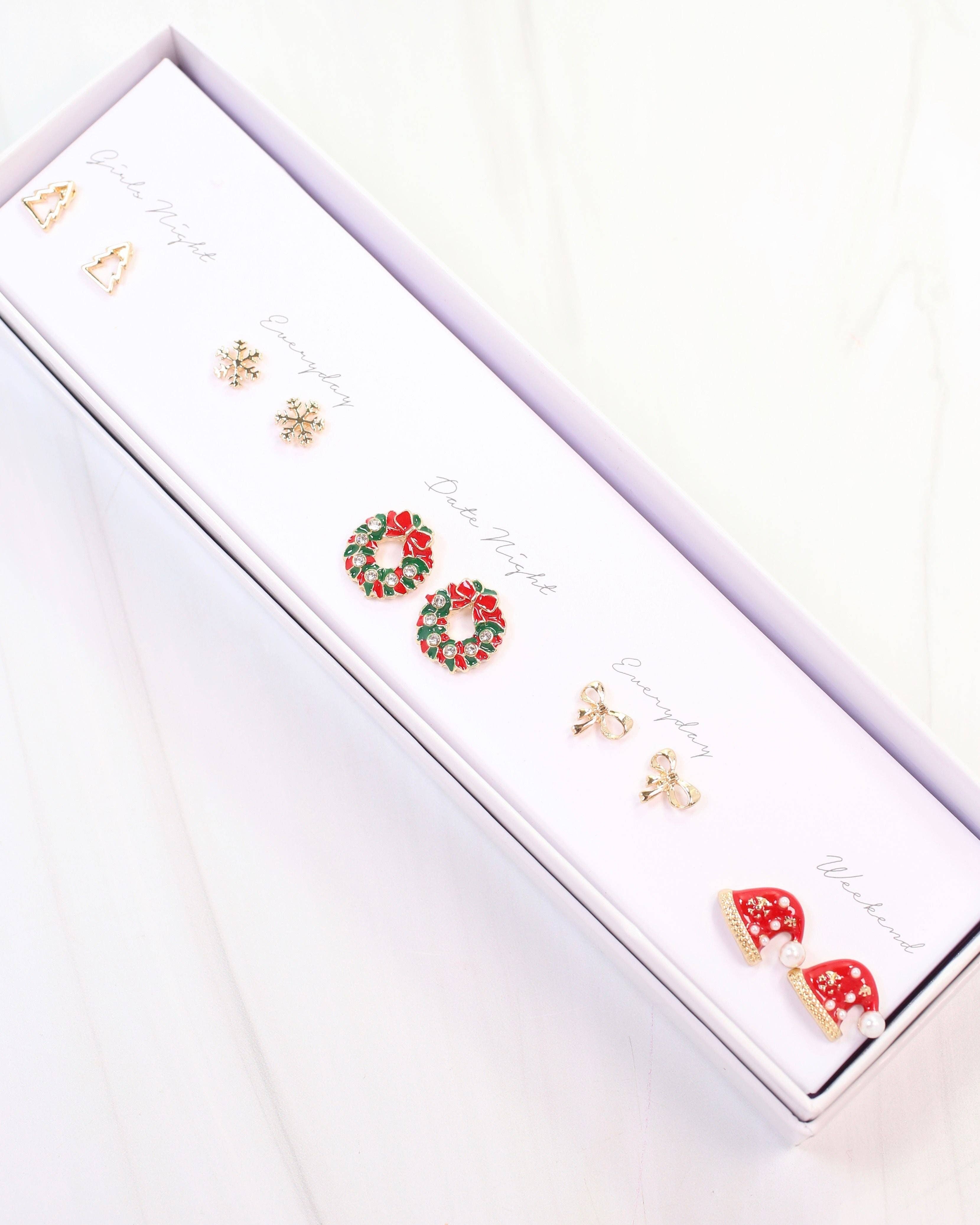 Caroline Hill - Holiday Cheer Red Earring Set