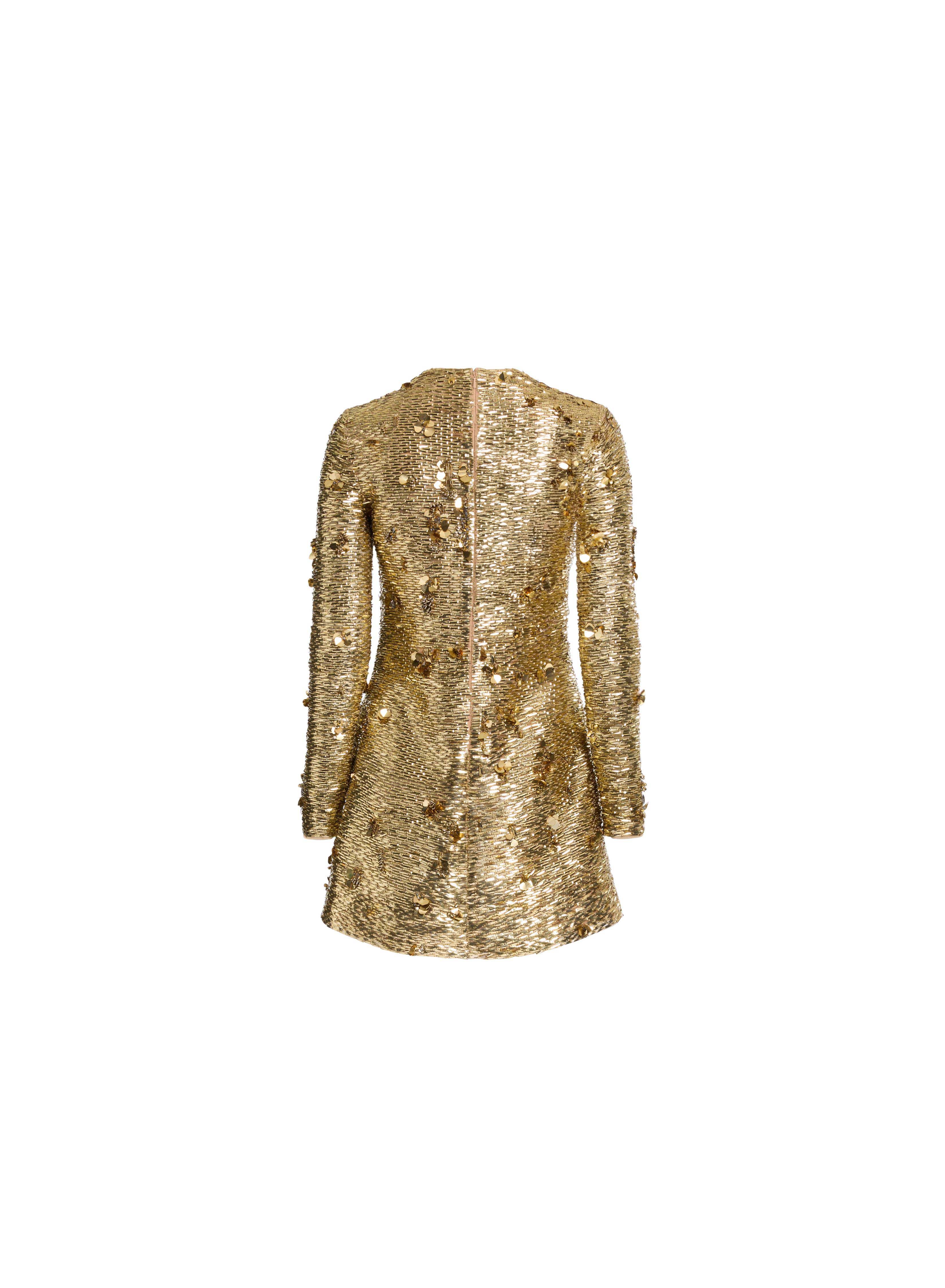Bead Embroidered Golden Dress, image 4 of 5