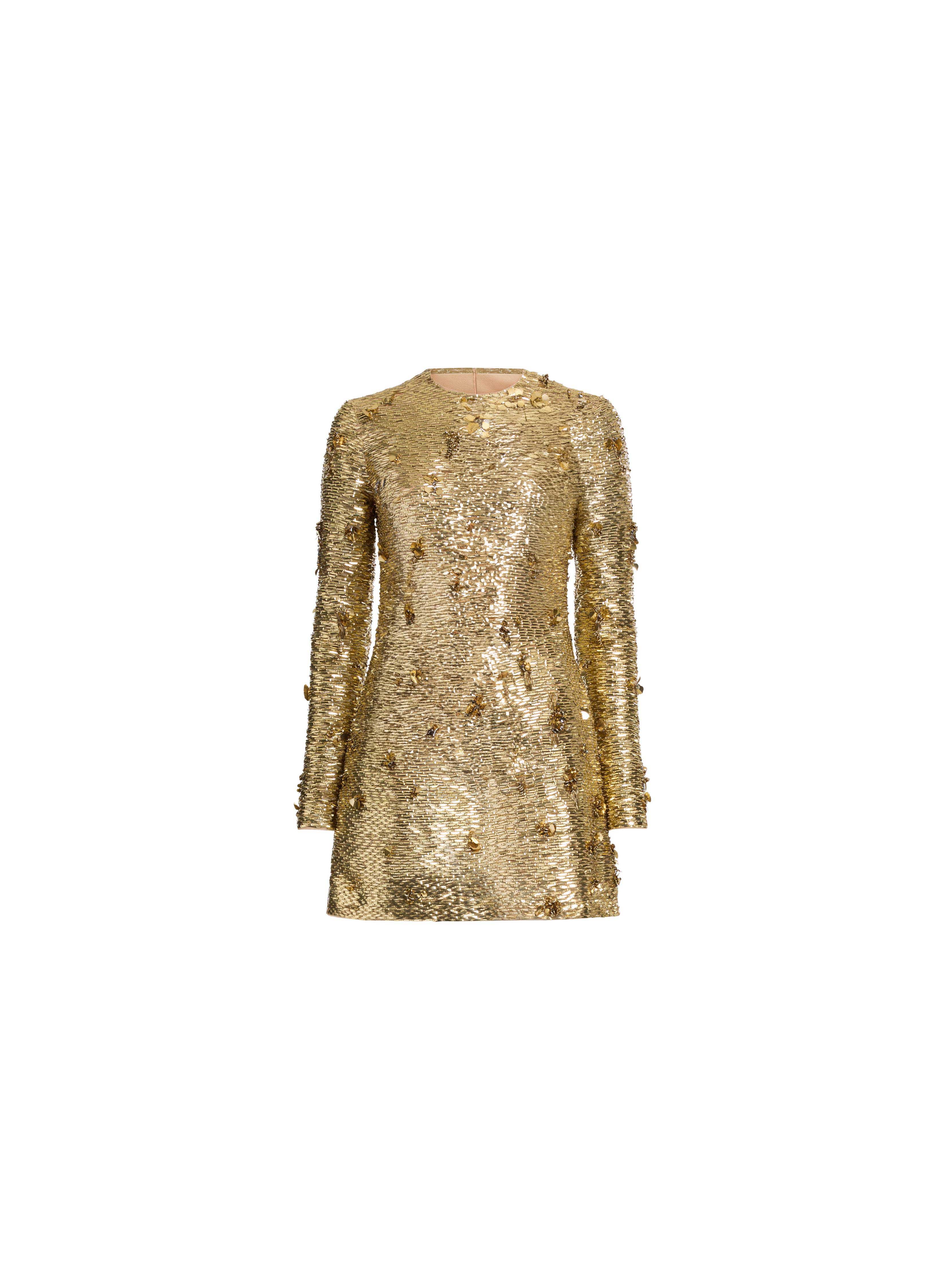 Bead Embroidered Golden Dress, image 5 of 5